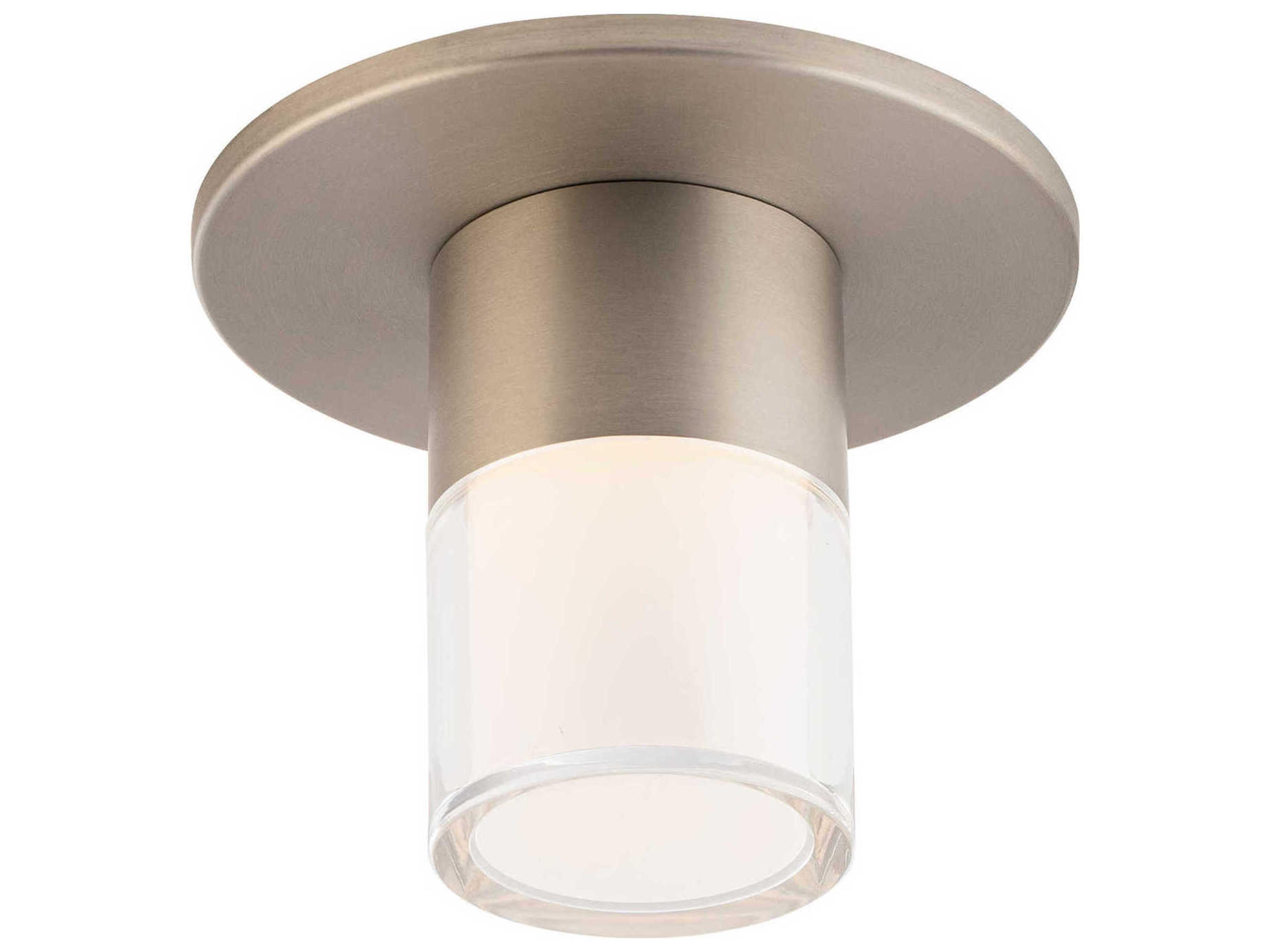 WAC Lighting Twist-N-Lite 1-Light Brushed Nickel Flush Mount