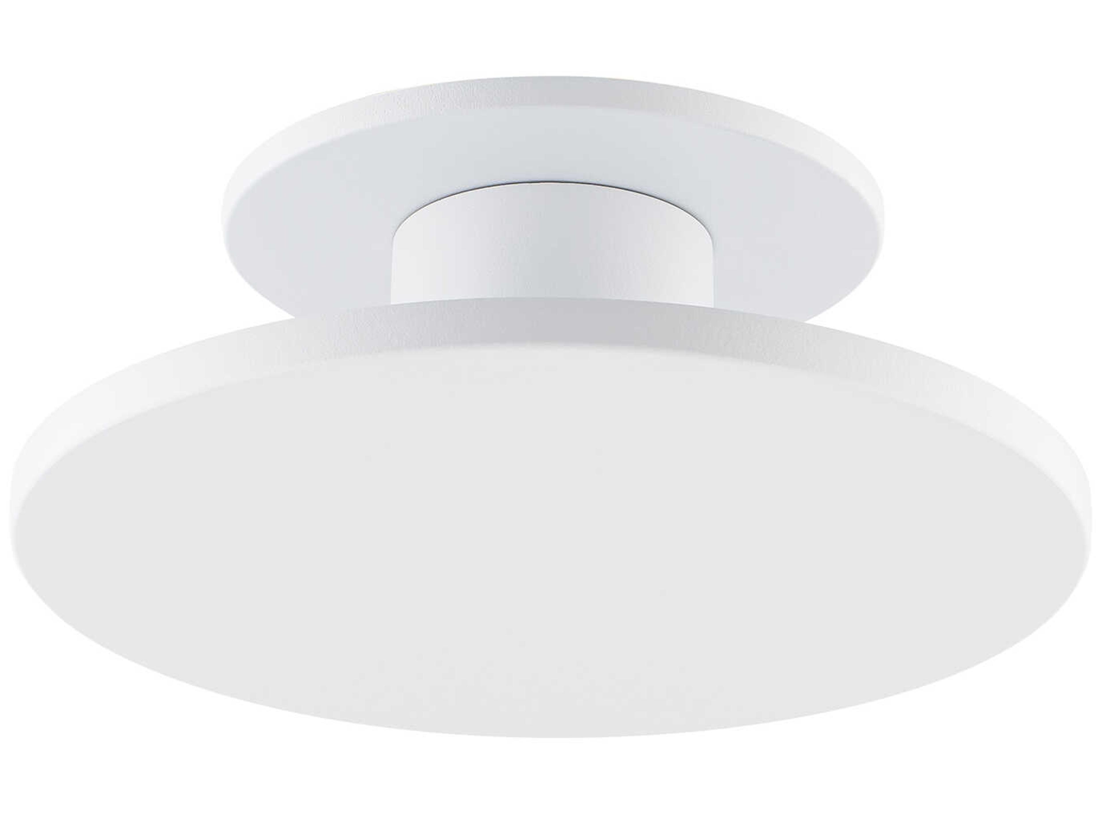 Twist-N-Lite 1-Light White Round Semi Flush Mount
