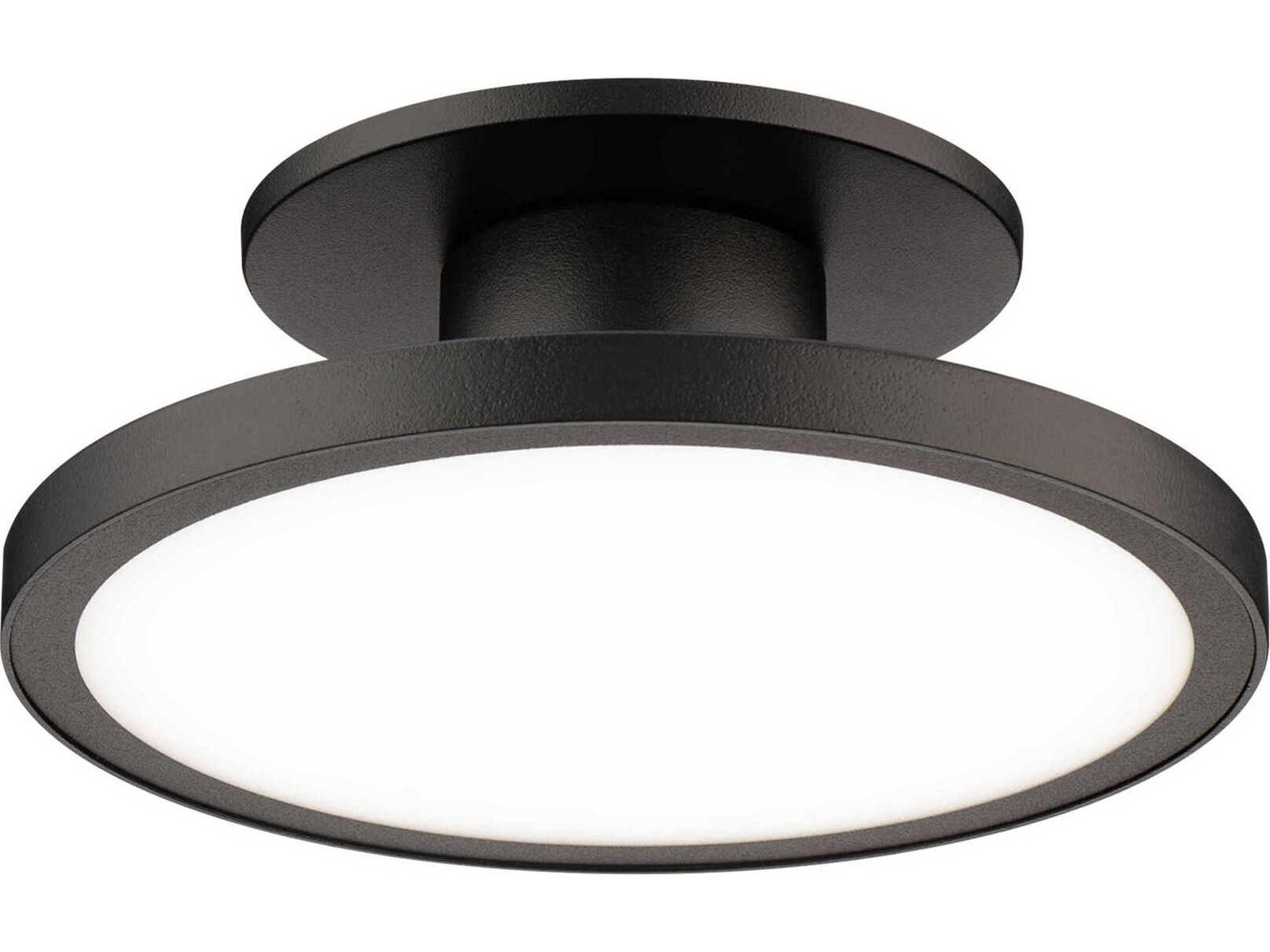 Twist-N-Lite 1-Light Black Round Semi Flush Mount
