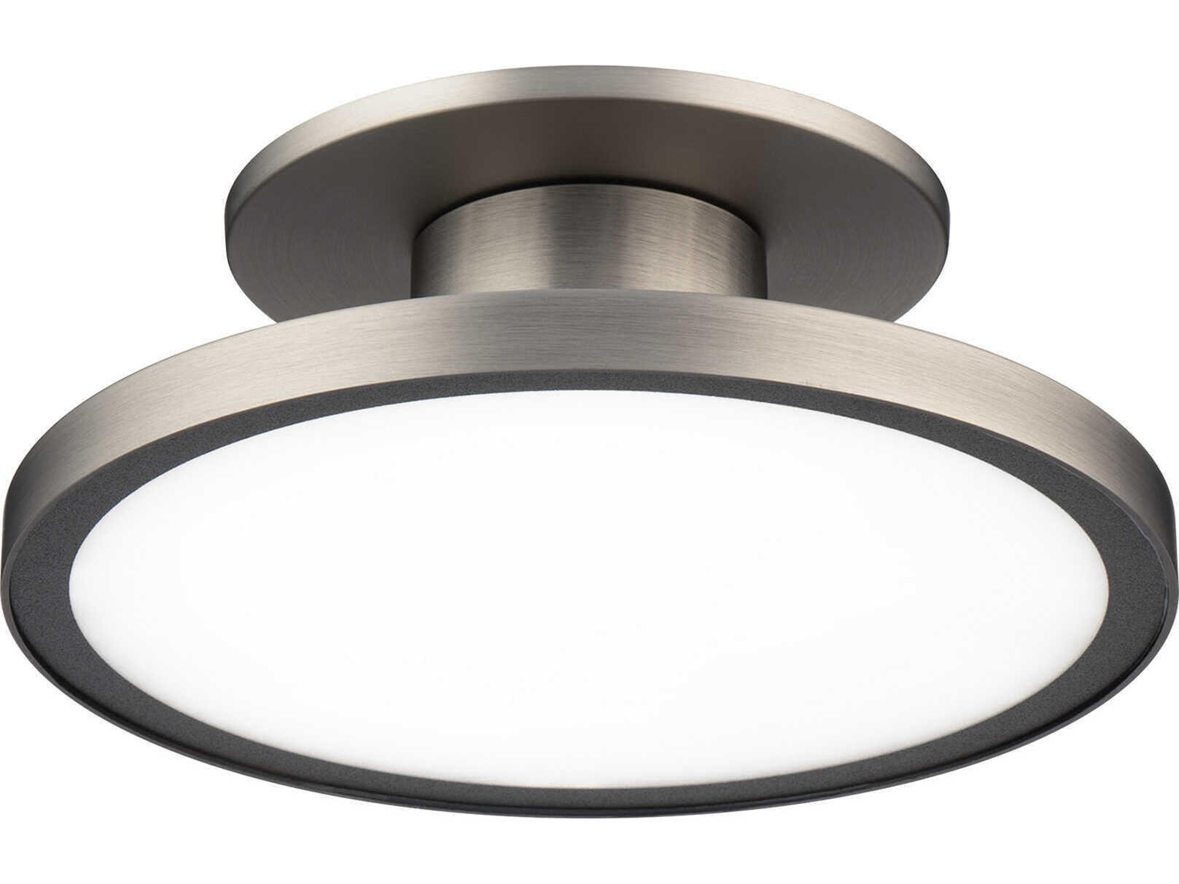 WAC Lighting Twist-N-Lite 1-Light Brushed Nickel Round Semi Flush Mount