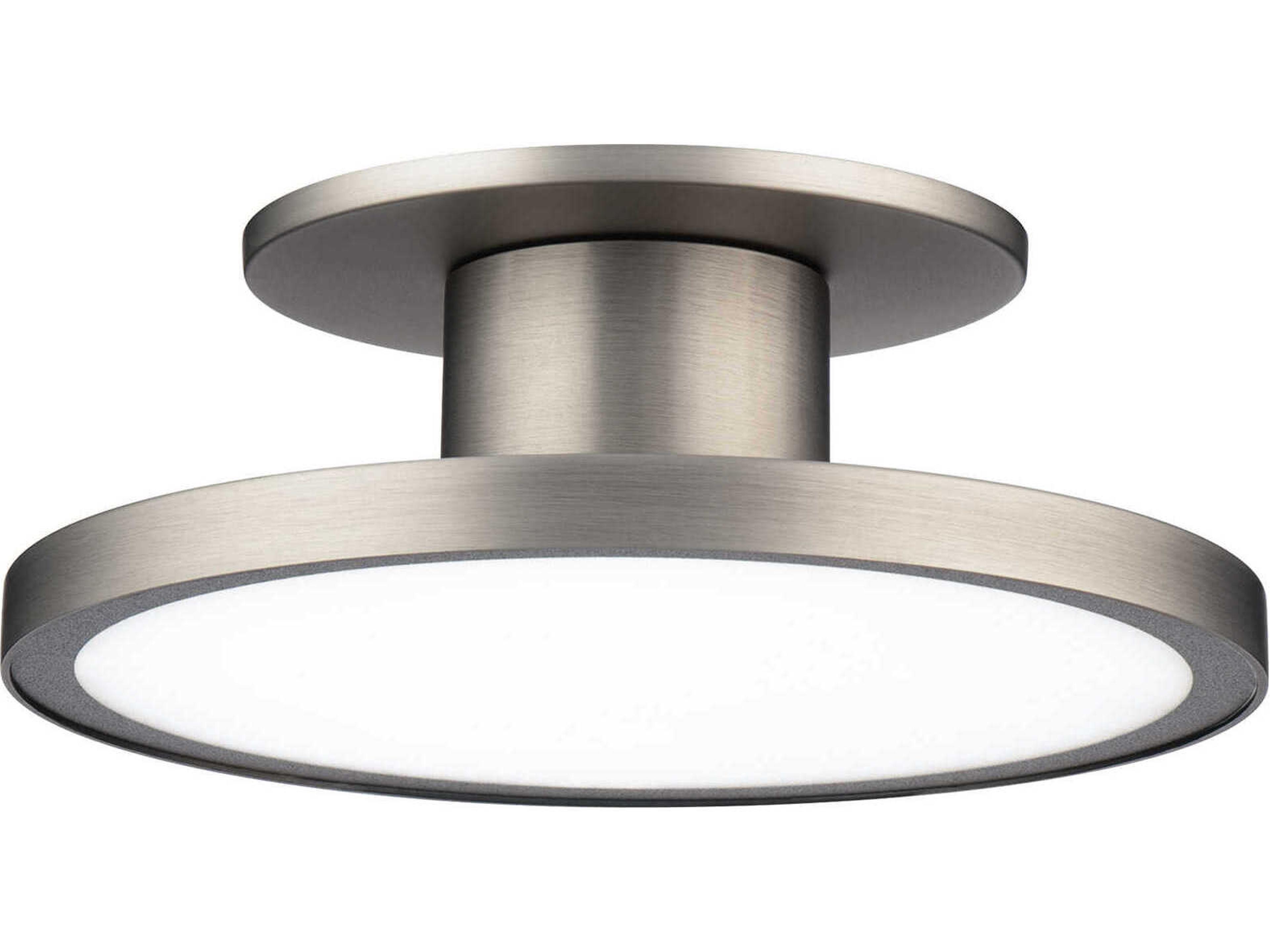 WAC Lighting Twist-N-Lite 1-Light Brushed Nickel Round Semi Flush Mount
