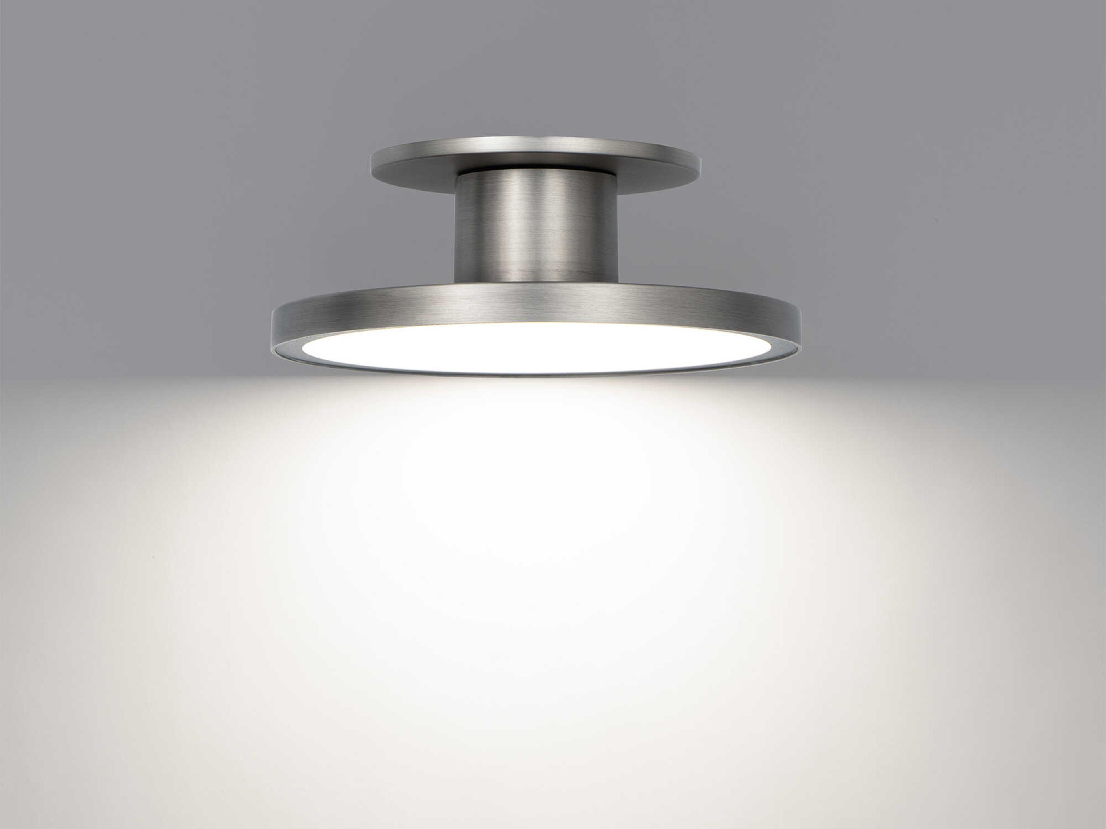 WAC Lighting Twist-N-Lite 1-Light Brushed Nickel Round Semi Flush Mount