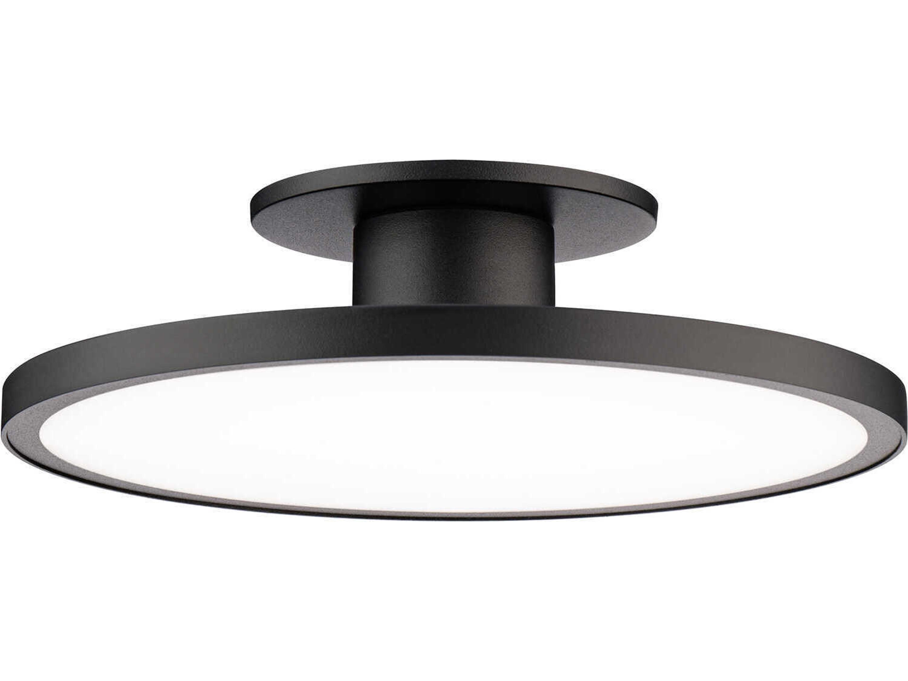 Twist-N-Lite 1-Light Black Round Semi Flush Mount