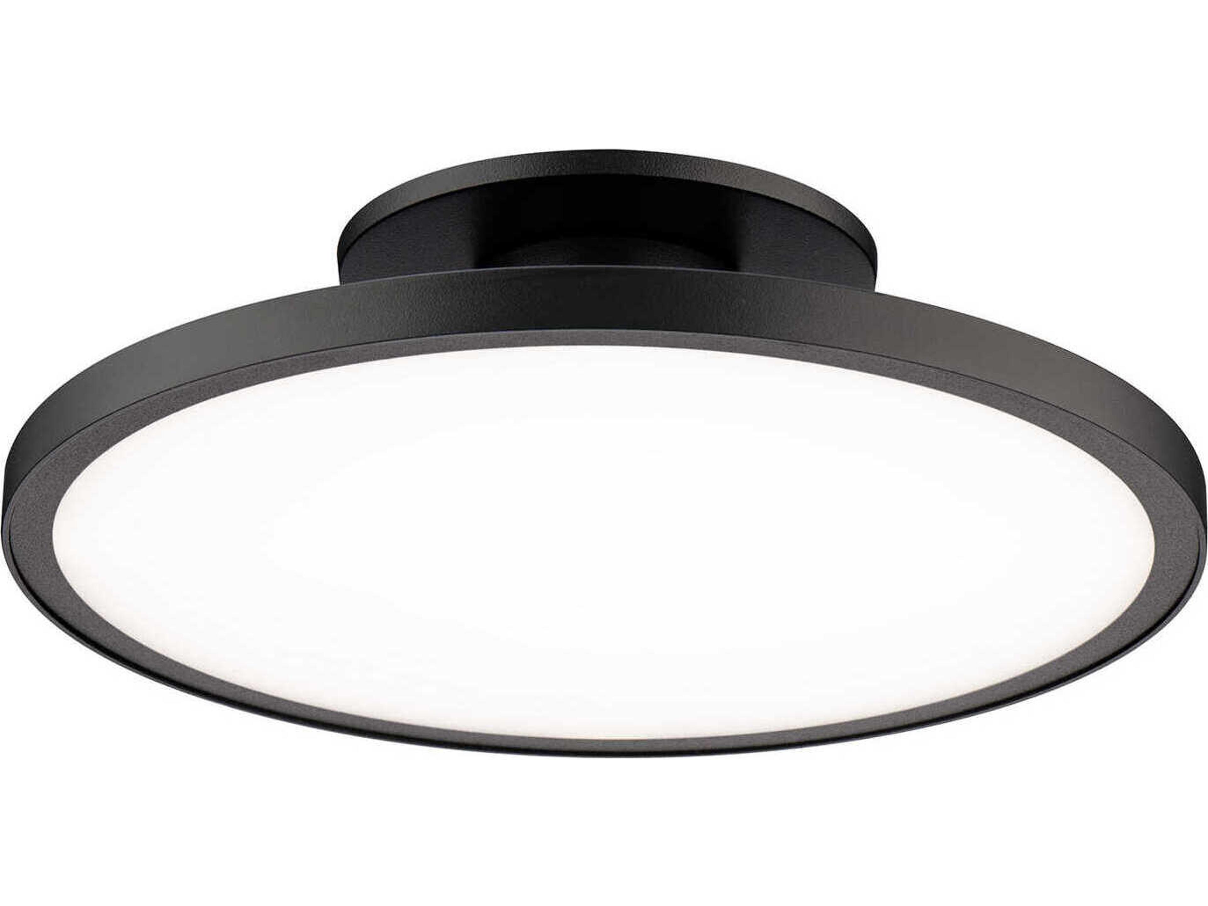 WAC Lighting Twist-N-Lite 1-Light Black Round Semi Flush Mount