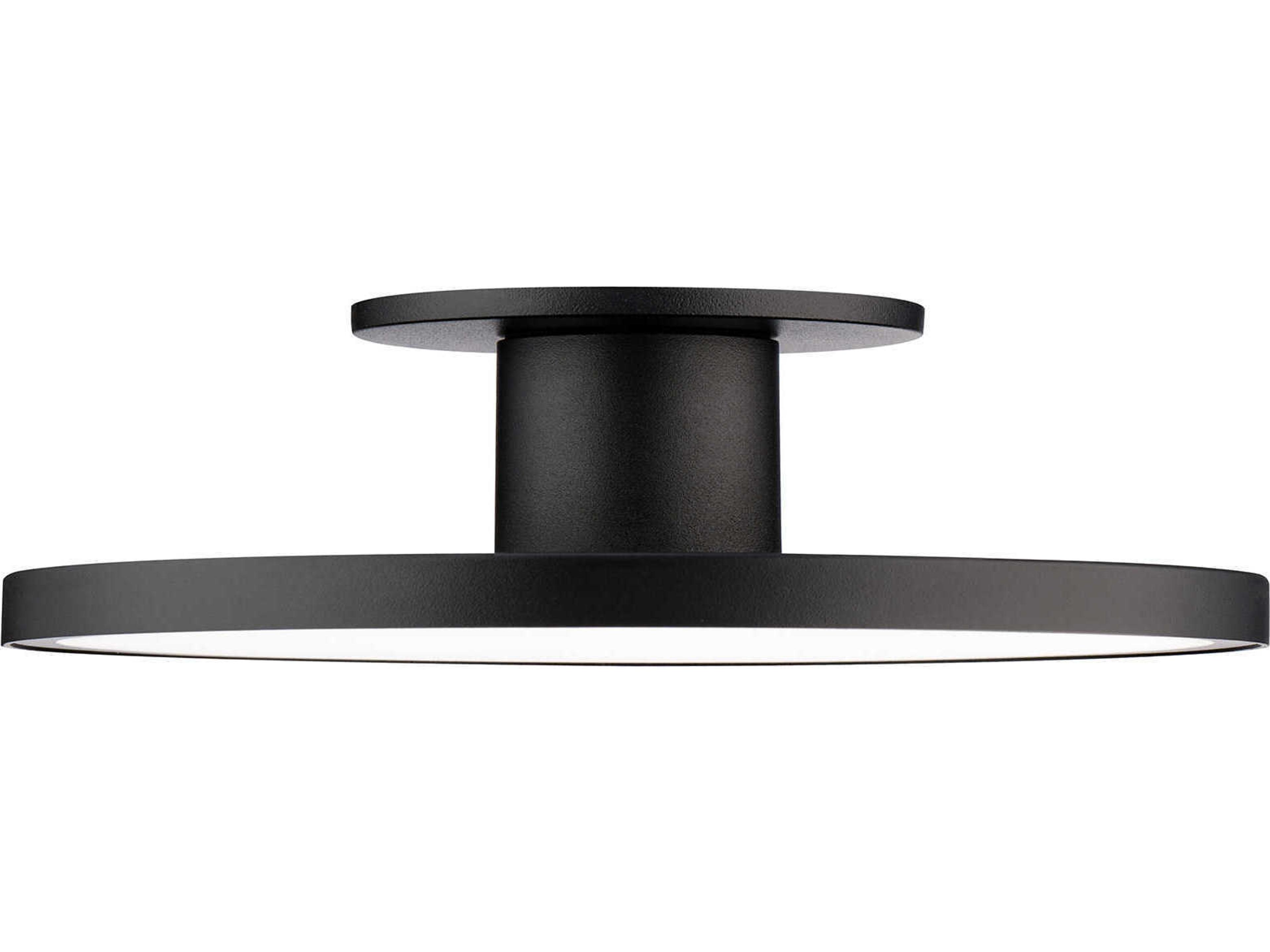 WAC Lighting Twist-N-Lite 1-Light Black Round Semi Flush Mount