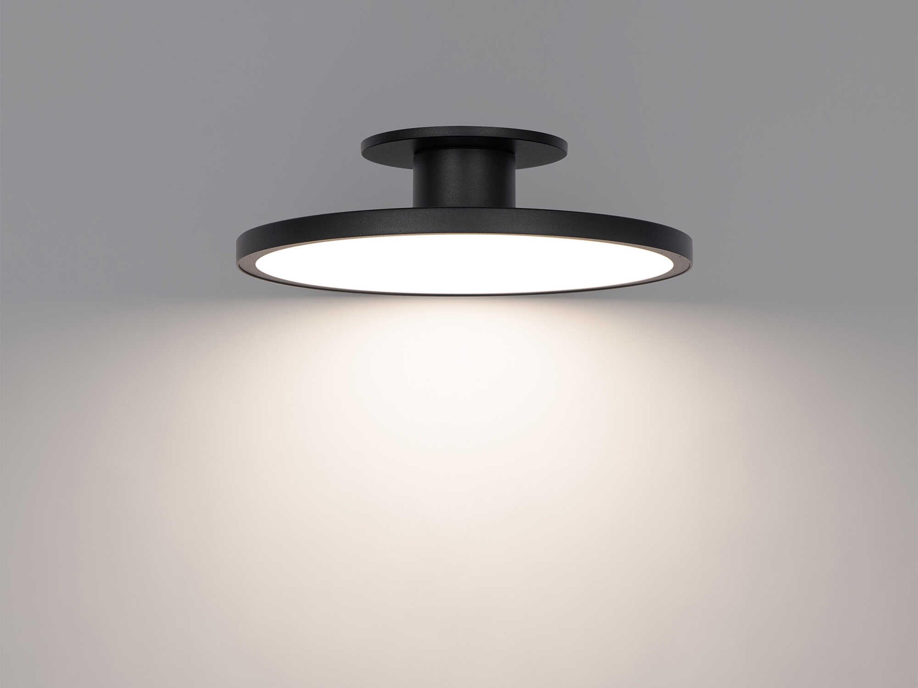 WAC Lighting Twist-N-Lite 1-Light Black Round Semi Flush Mount