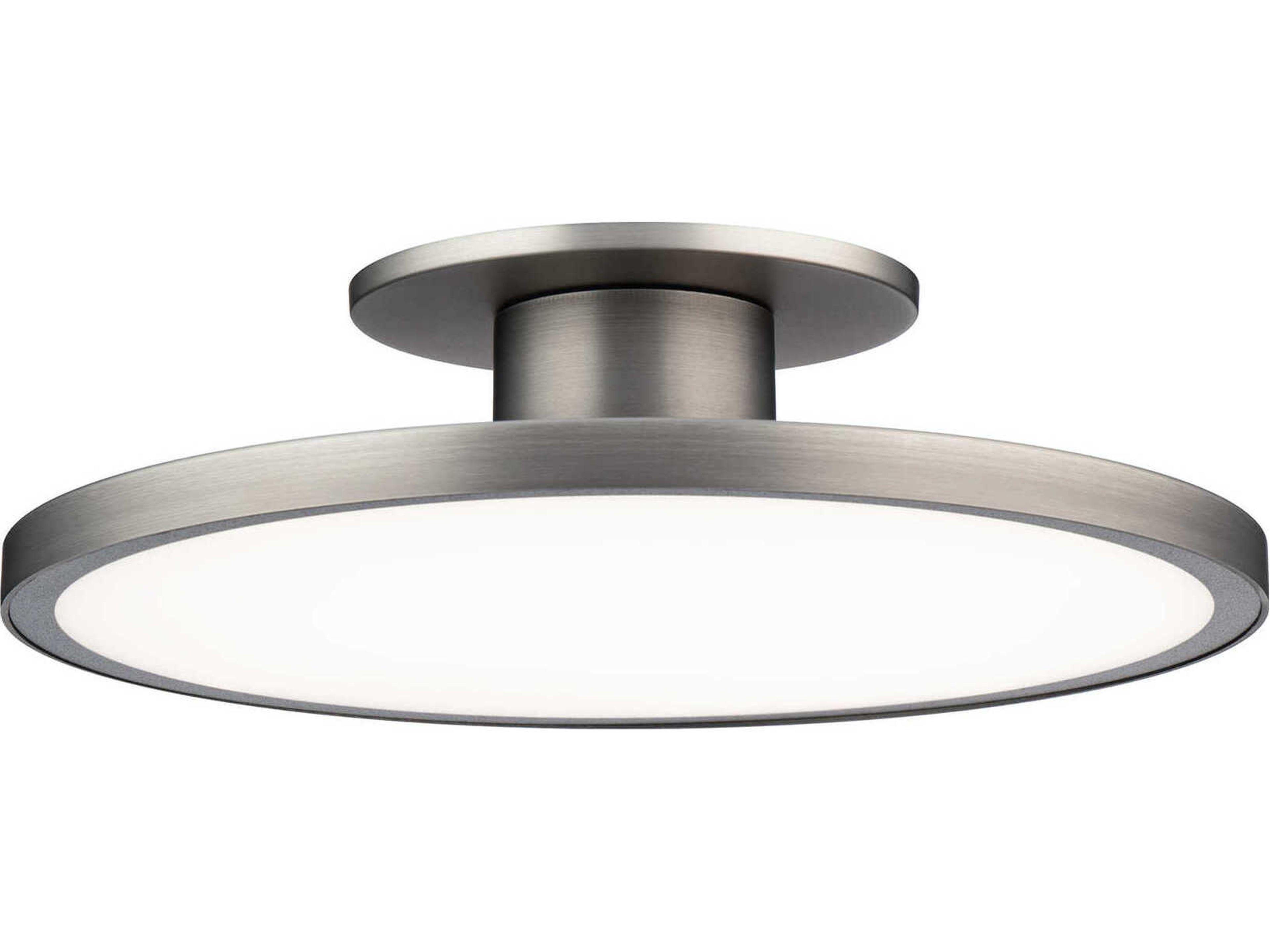 Twist-N-Lite 1-Light Brushed Nickel Round Semi Flush Mount