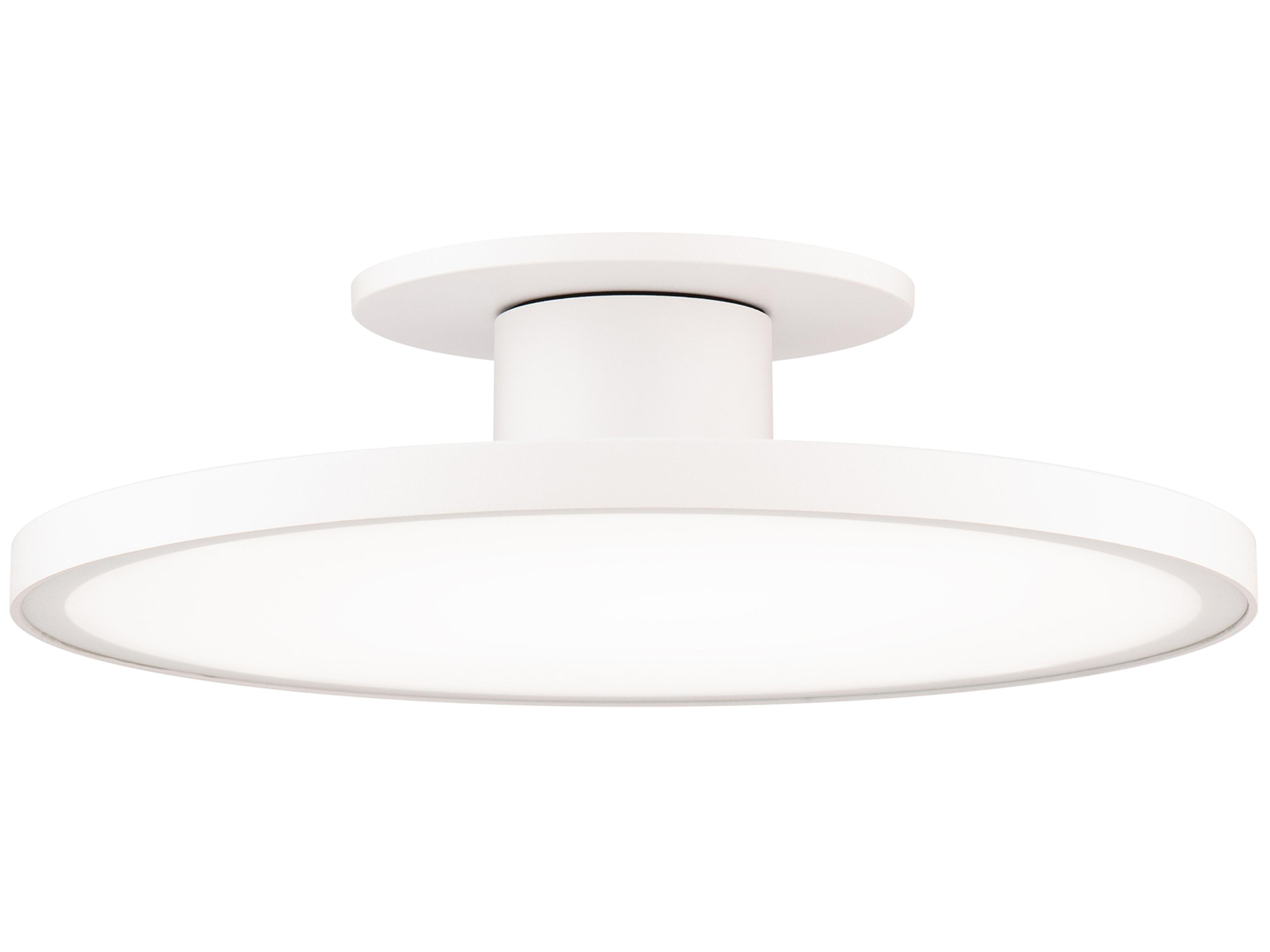 Twist-N-Lite 1-Light White Round Semi Flush Mount