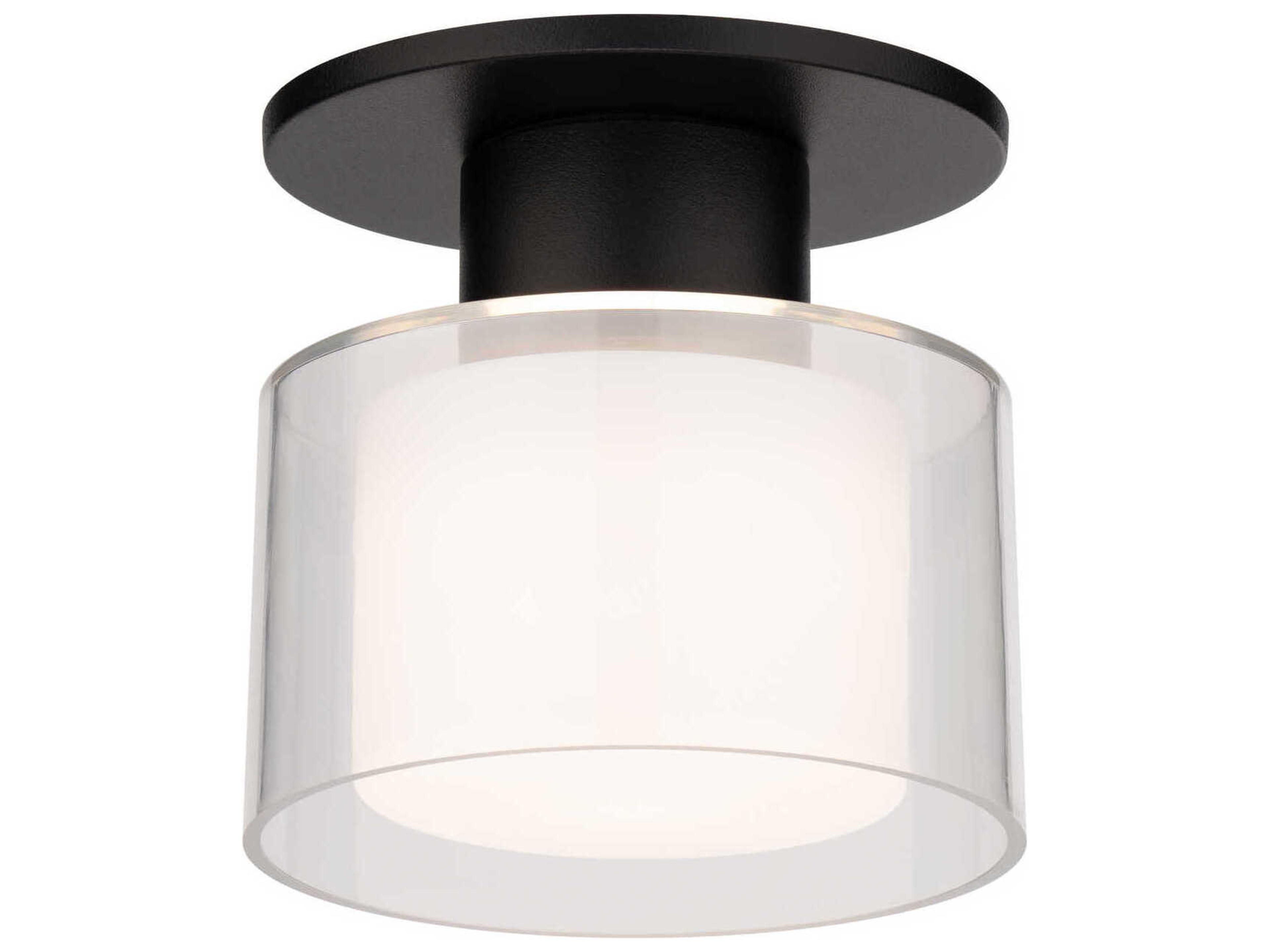 Twist-N-Lite 1-Light Black Round Semi Flush Mount