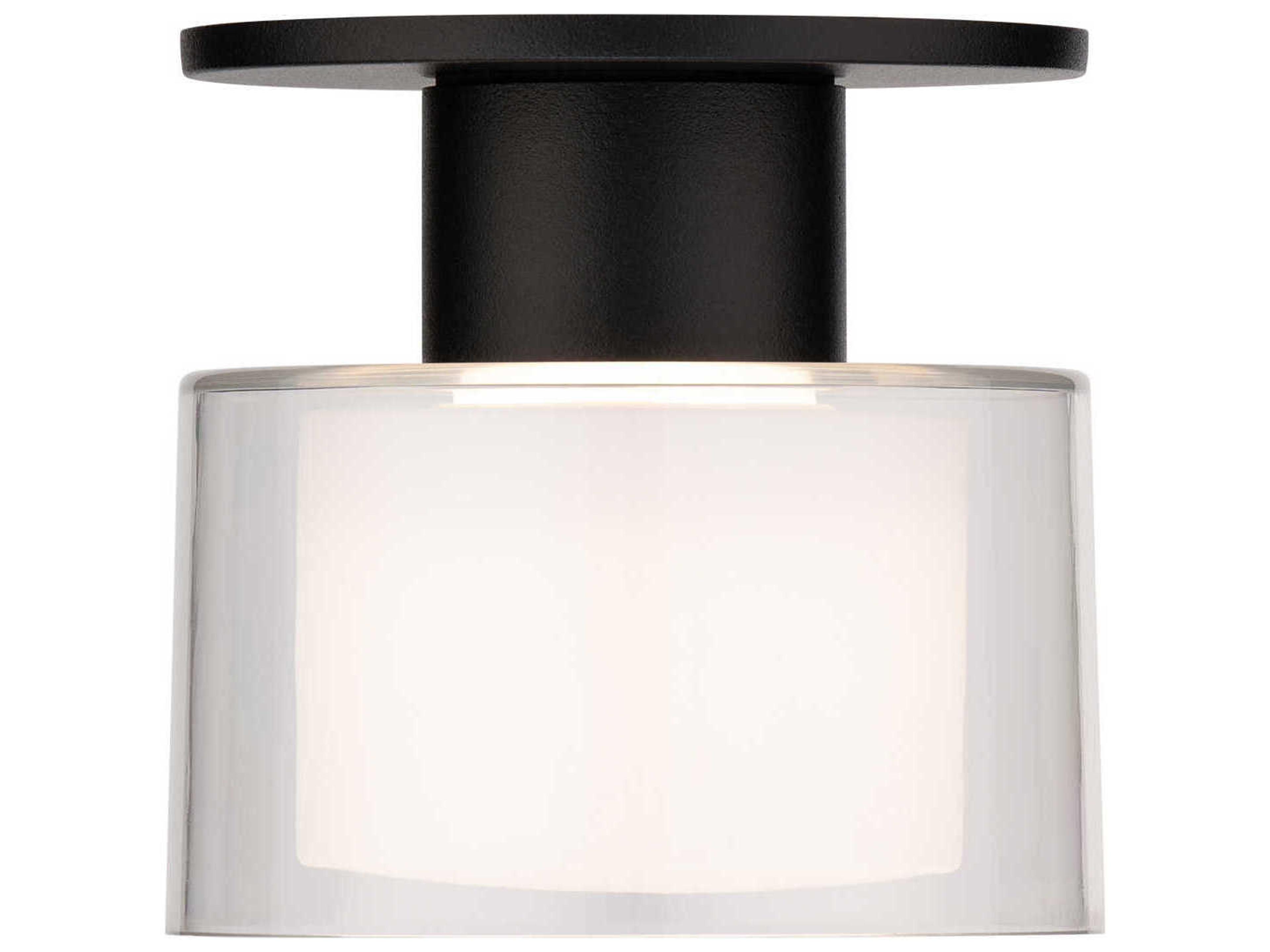 WAC Lighting Twist-N-Lite 1-Light Black Round Semi Flush Mount
