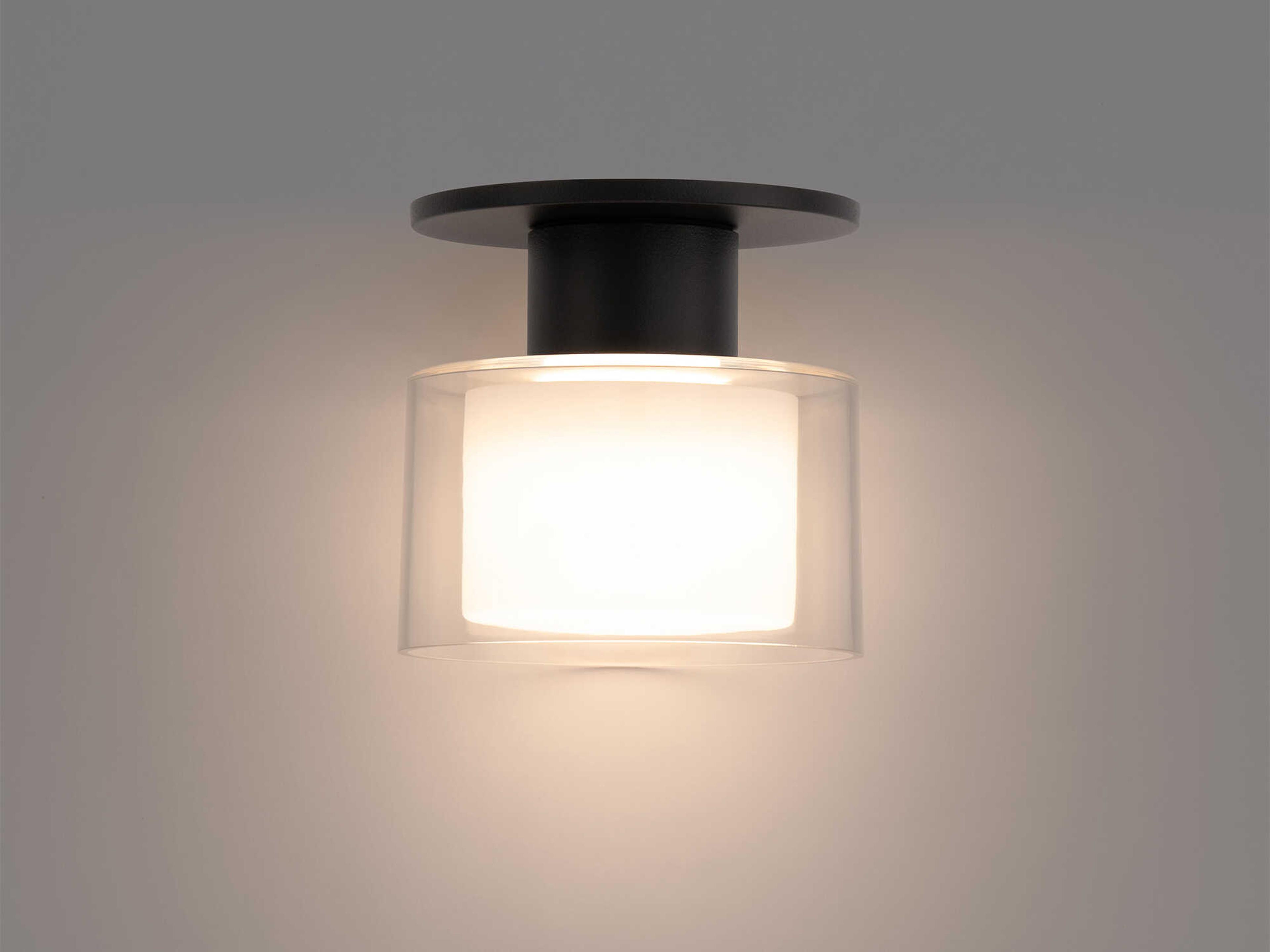 WAC Lighting Twist-N-Lite 1-Light Black Round Semi Flush Mount