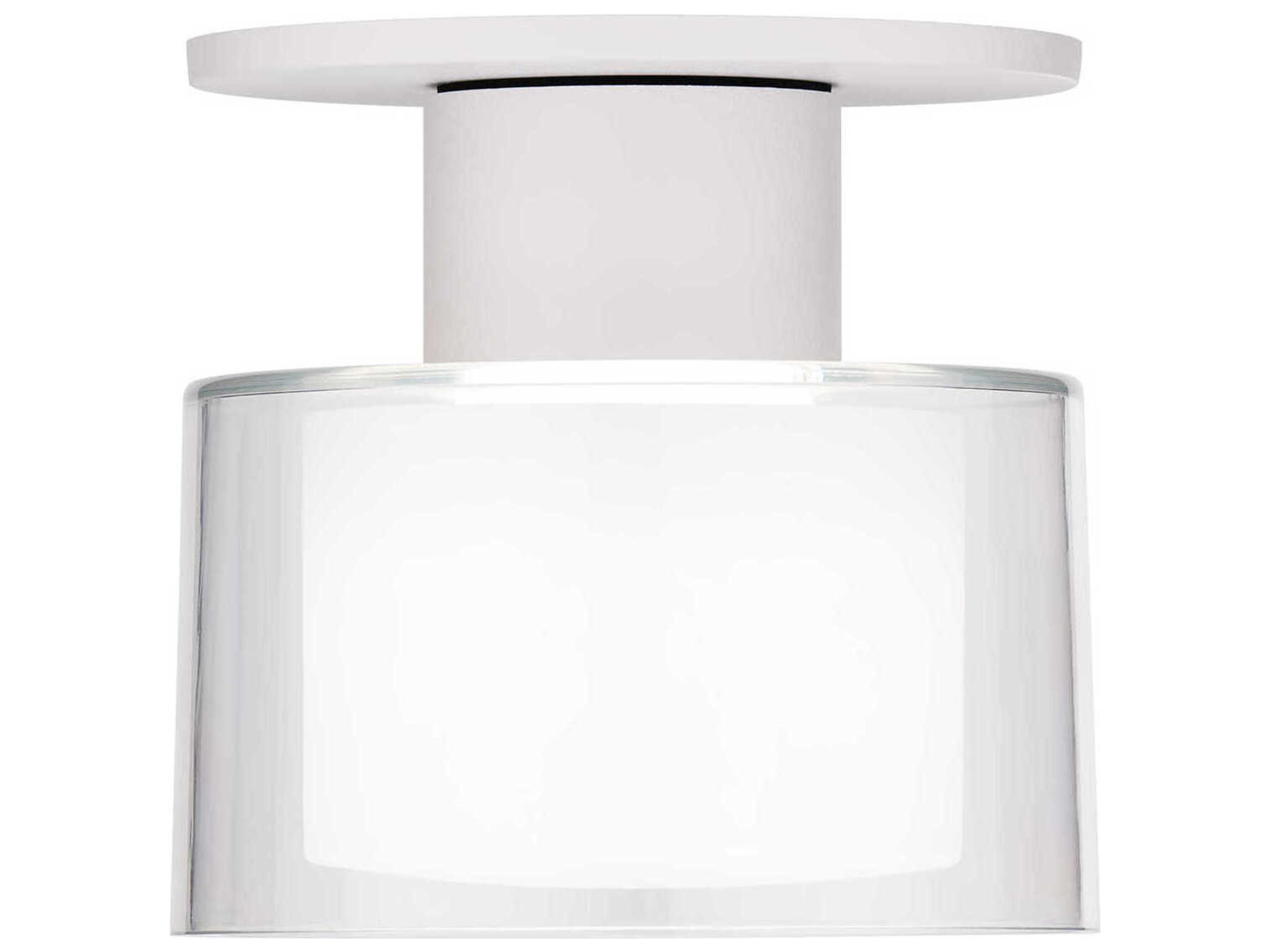 WAC Lighting Twist-N-Lite 1-Light White Round Semi Flush Mount