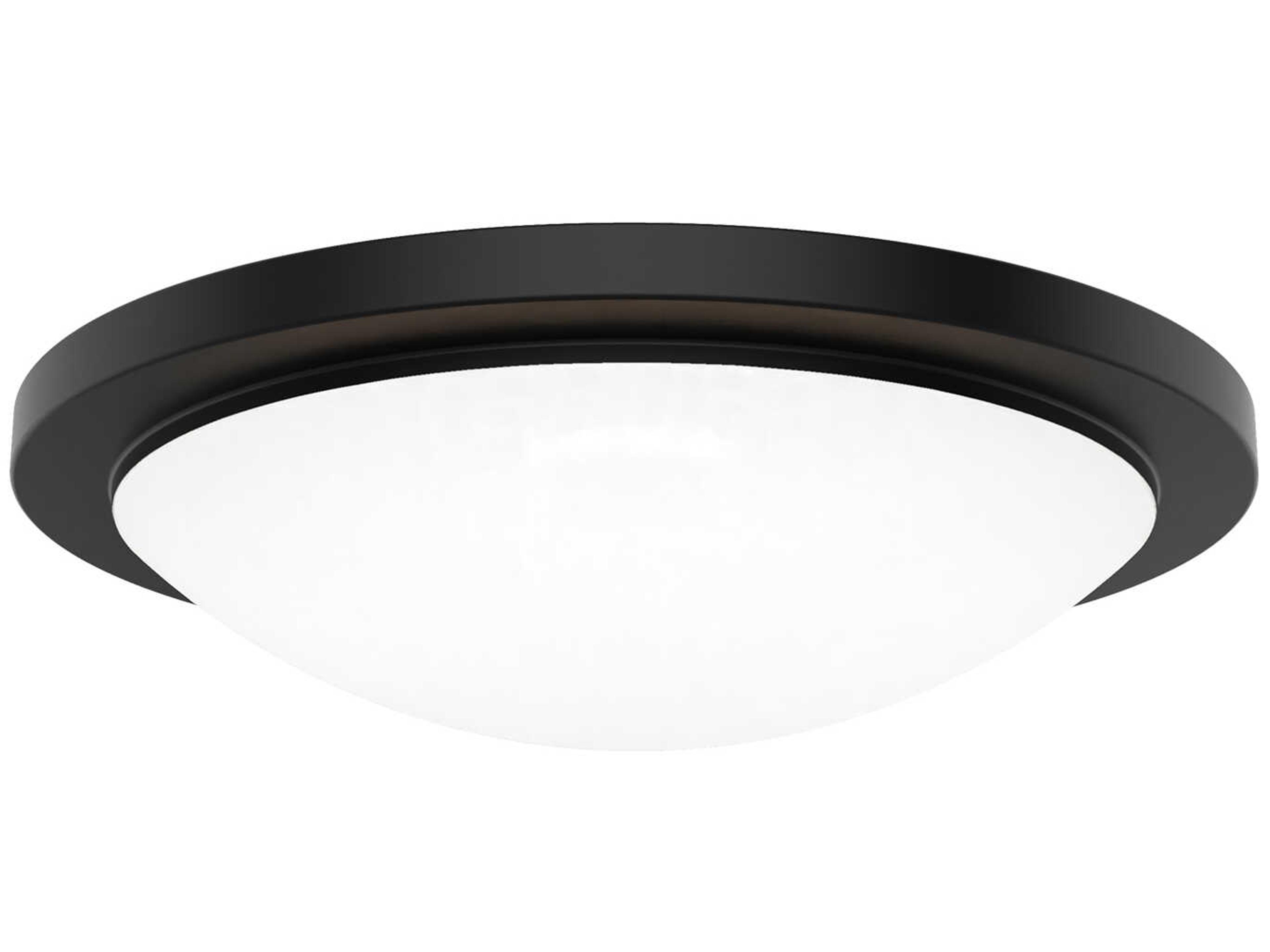 Dew 1-Light Black Round Flush Mount