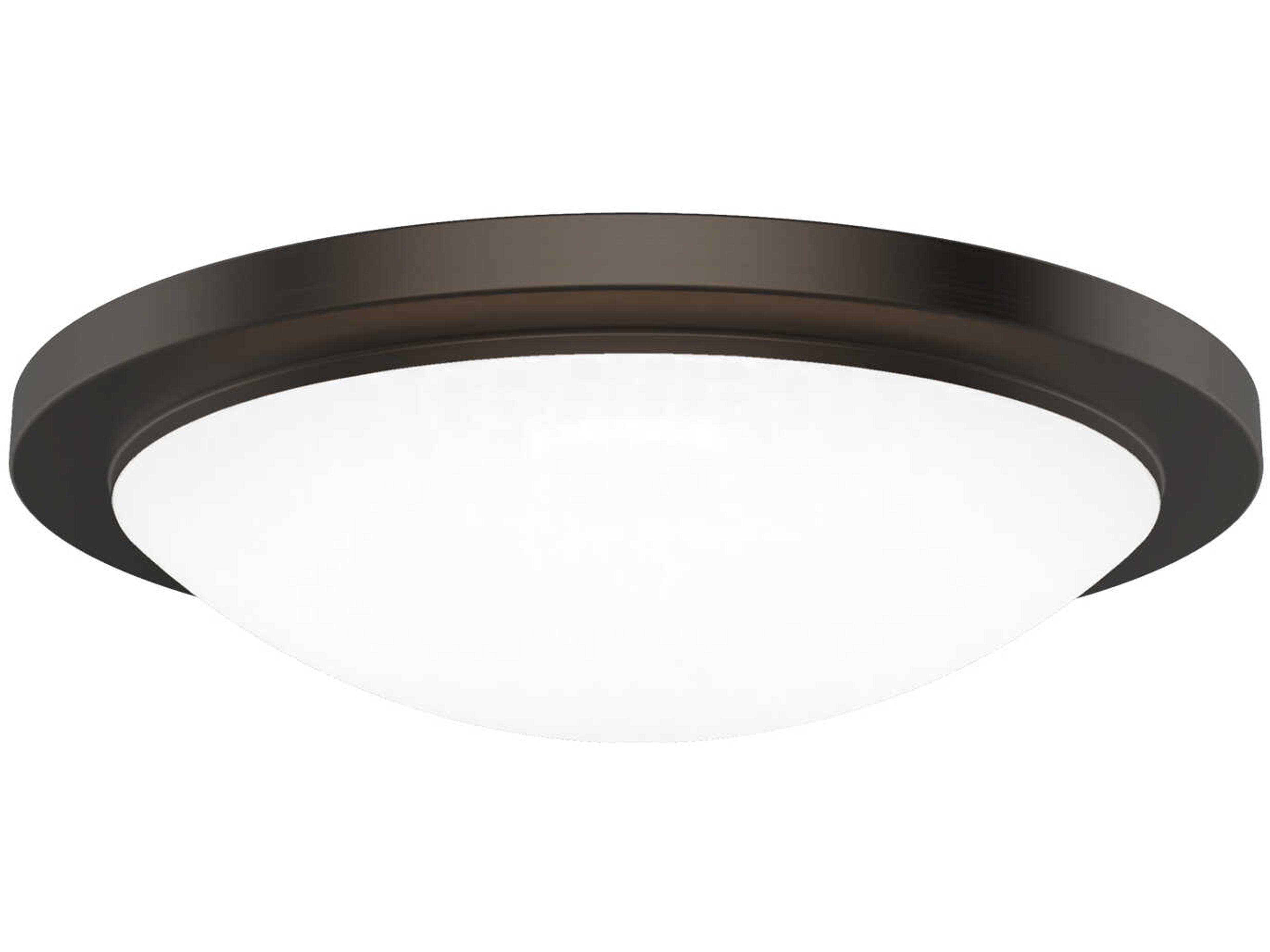Dew 1-Light Bronze Round Flush Mount