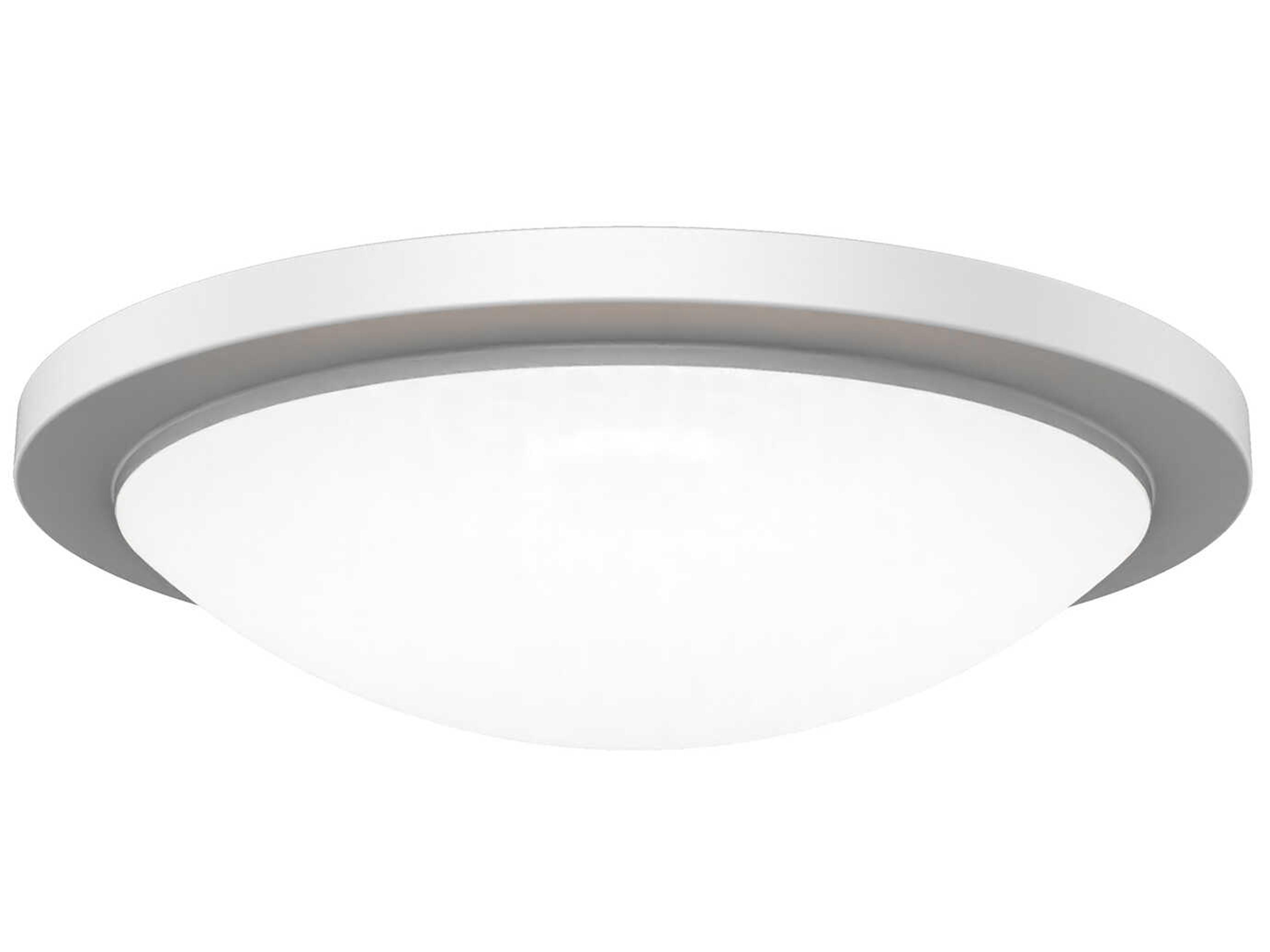 Dew 1-Light White Round Flush Mount