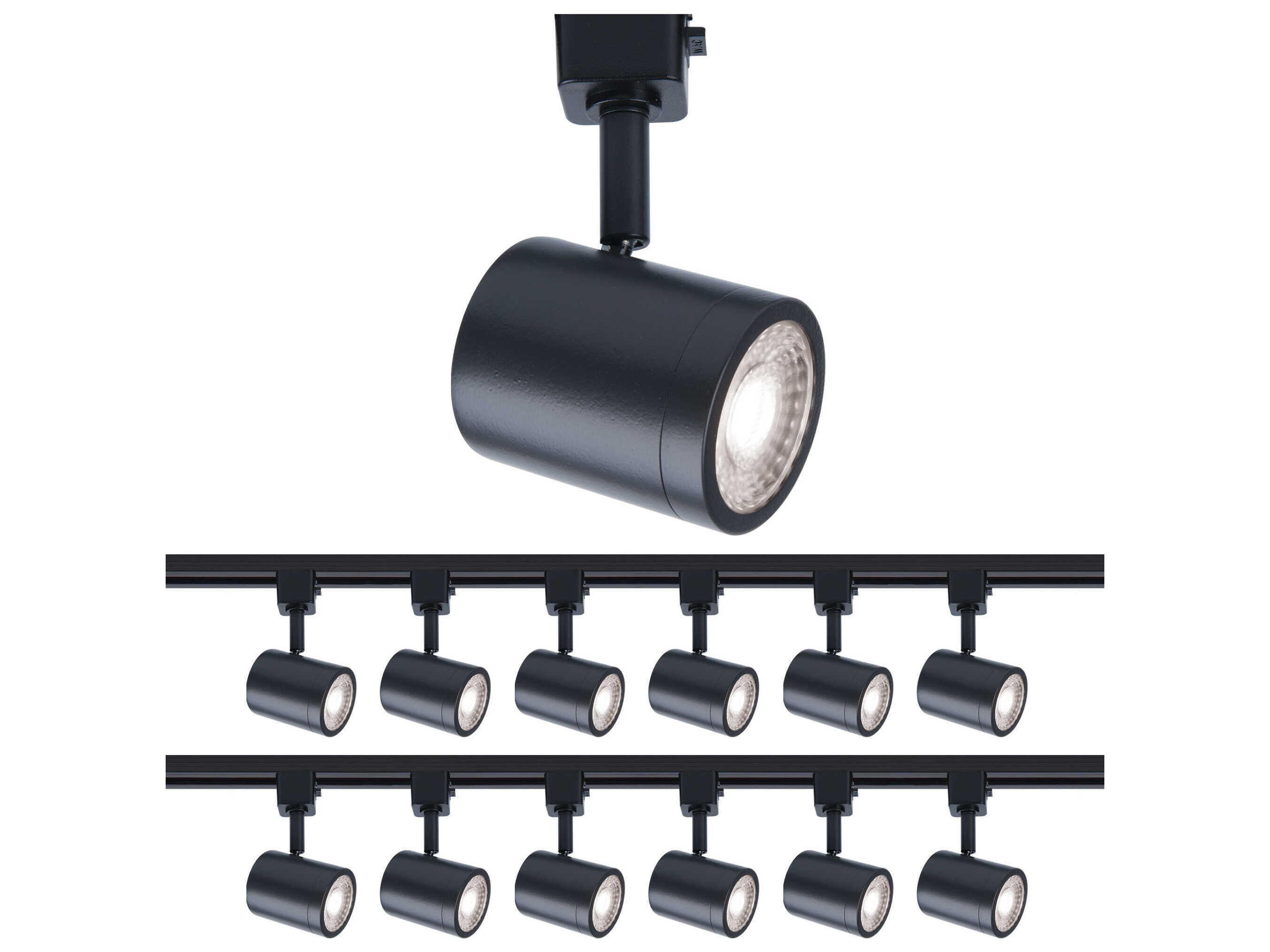 WAC Lighting Charge 12-Light Black Glass LED Cylinder Spot Light