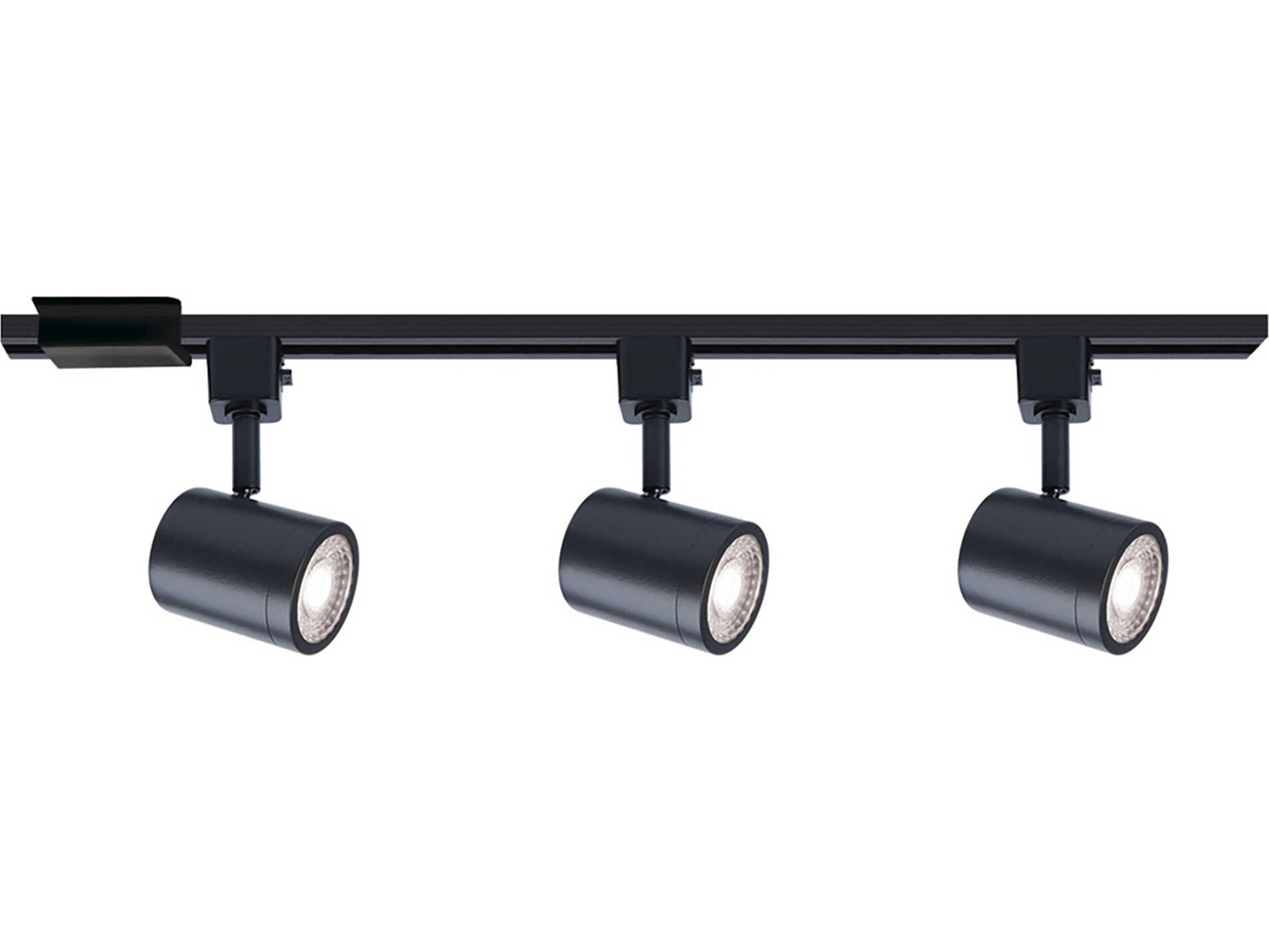 Charge 3-Light Black Cylinder Track & Rail Light Kit