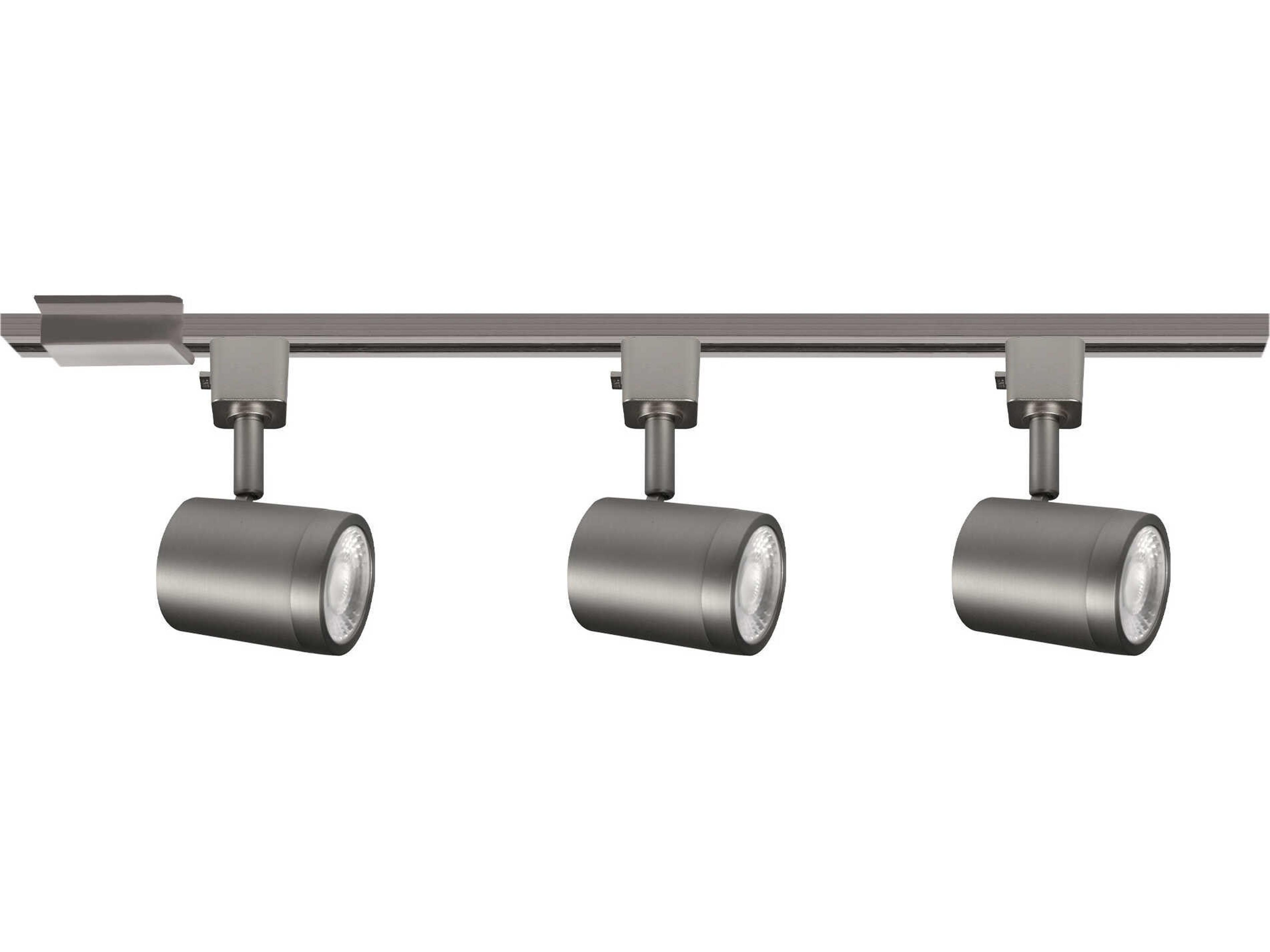 Charge 3-Light Brushed Nickel Cylinder Track & Rail Light Kit