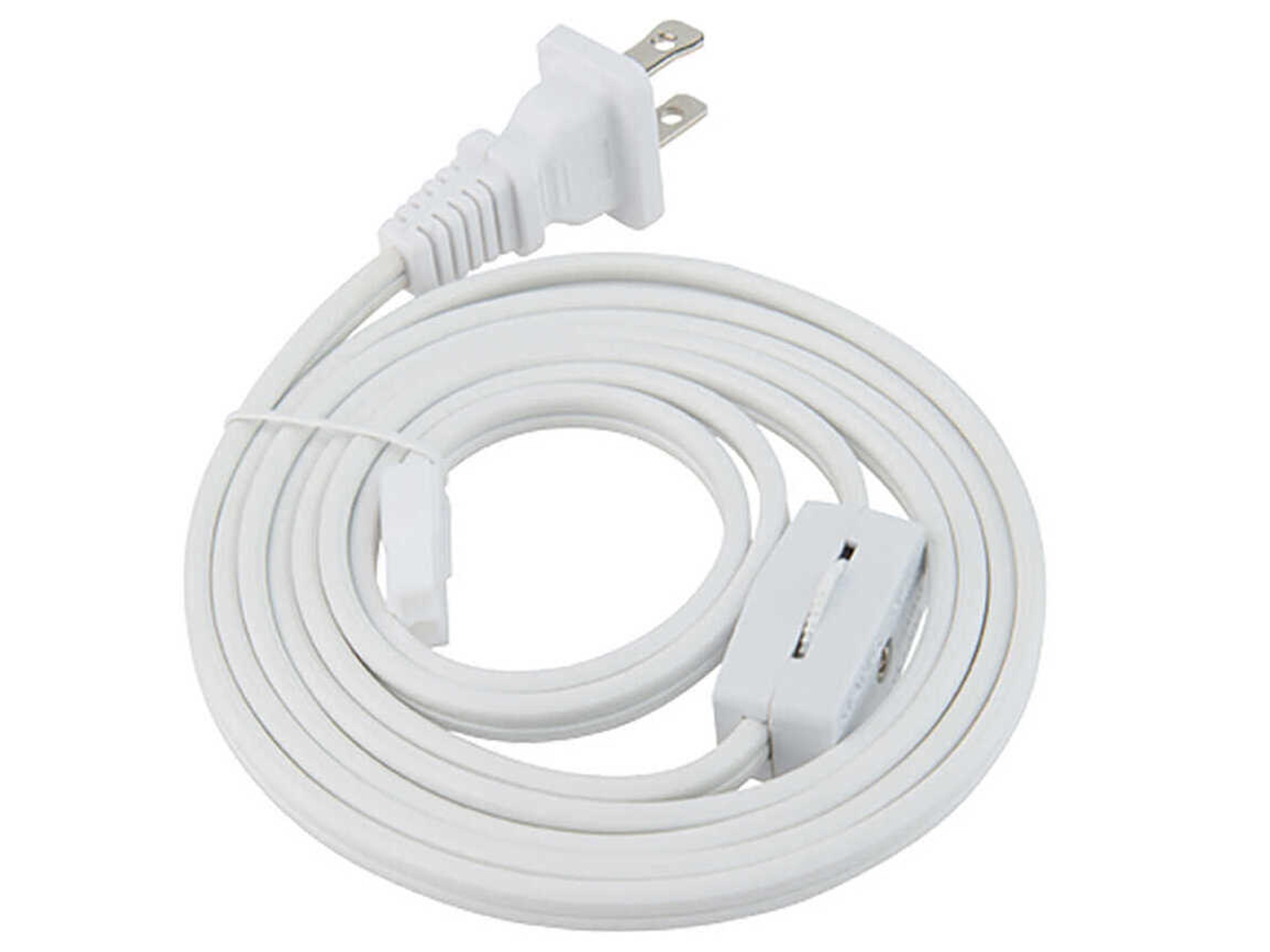 72-Inch Power Cord with Roll Switch for Line Voltage Puck Lights Black