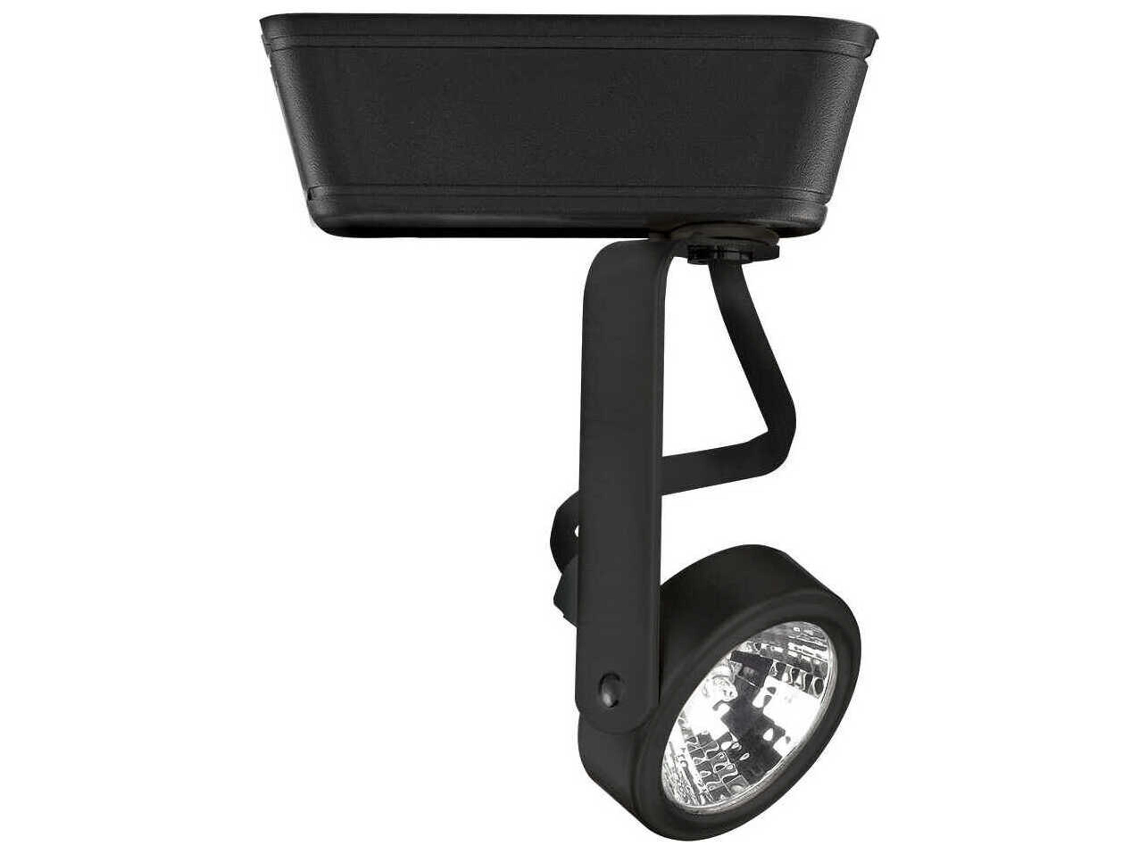 Low Voltage 1-Light Black Round Track Head