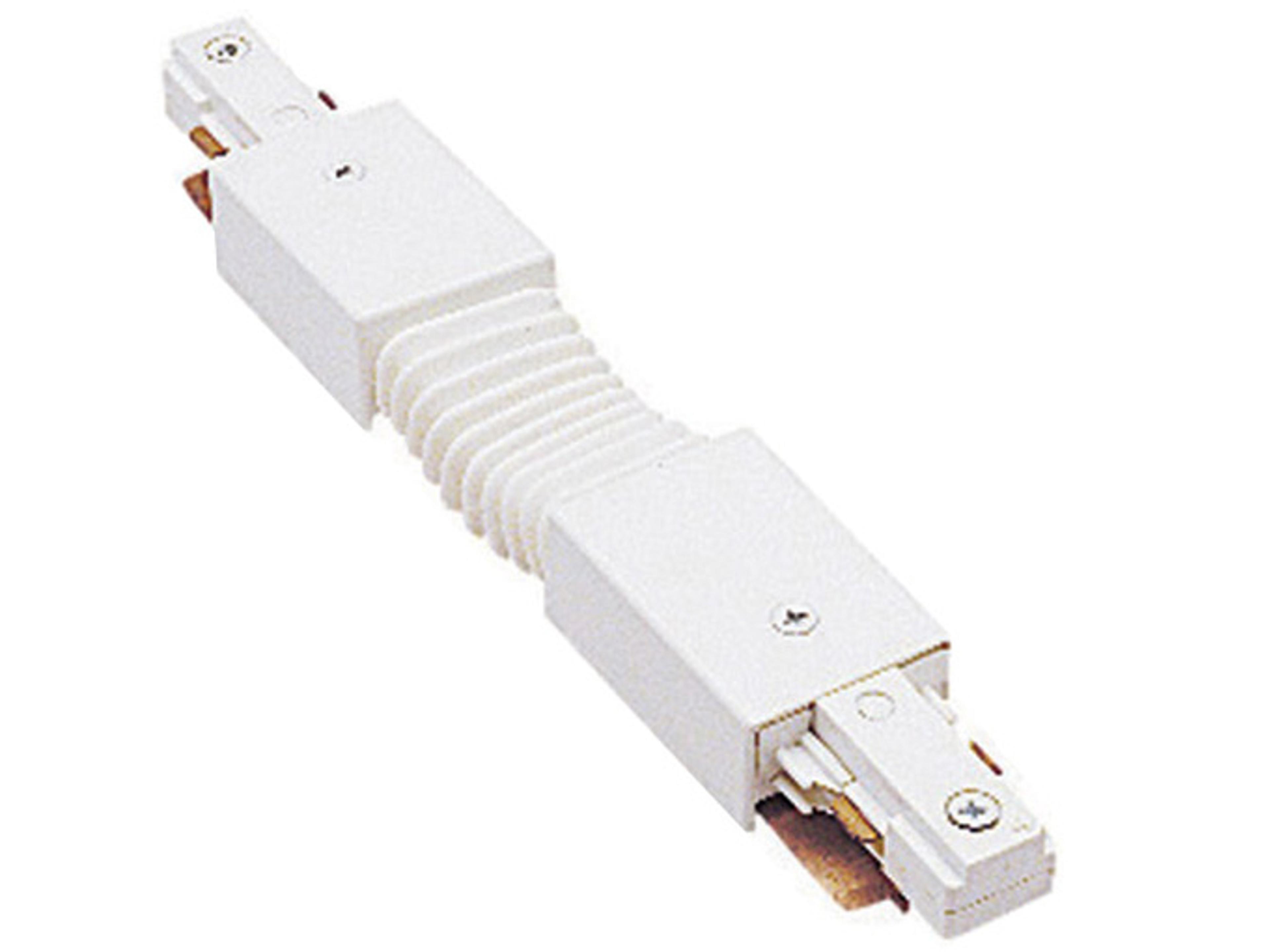 White Flexible Track Connector for 2-Circuit J-Track