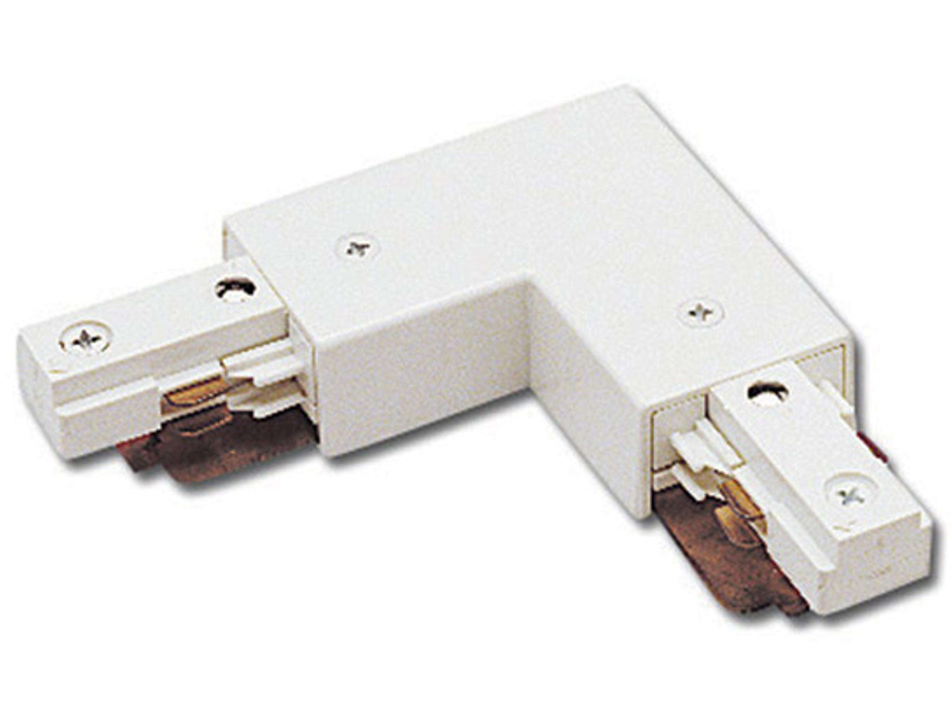 White Left L Connector for 2-Circuit J-Track