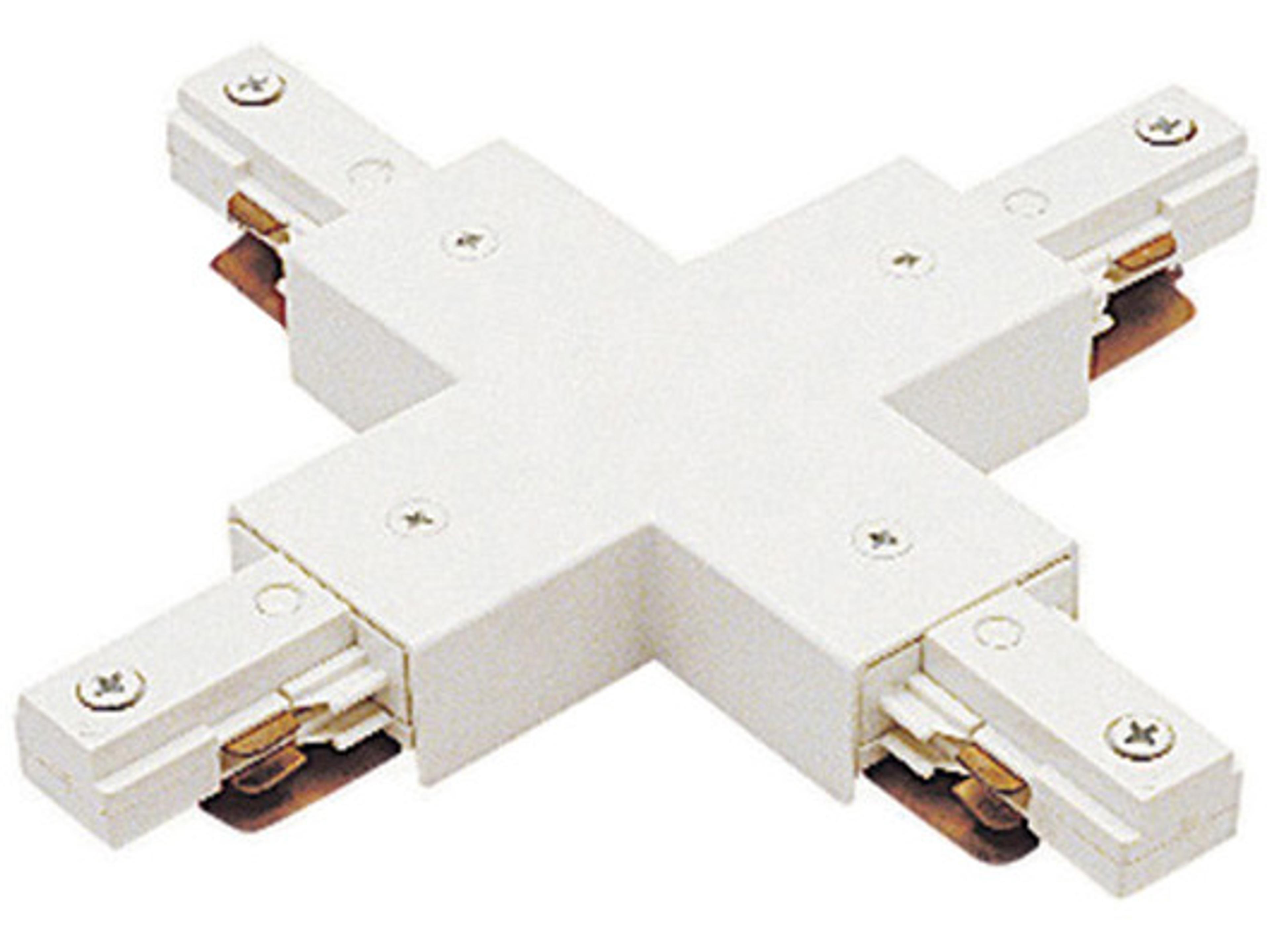 White X Connector for 2-Circuit J-Track