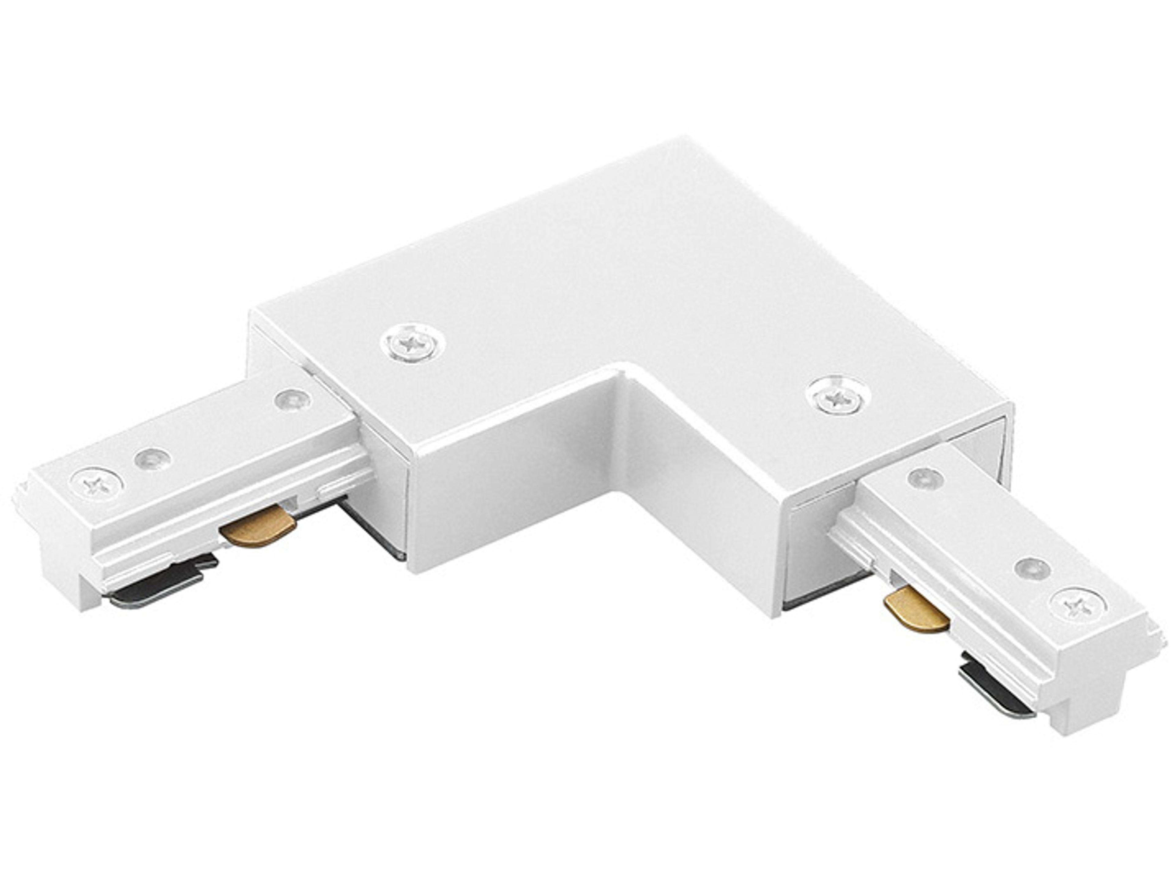 White Right L Connector for J-Track