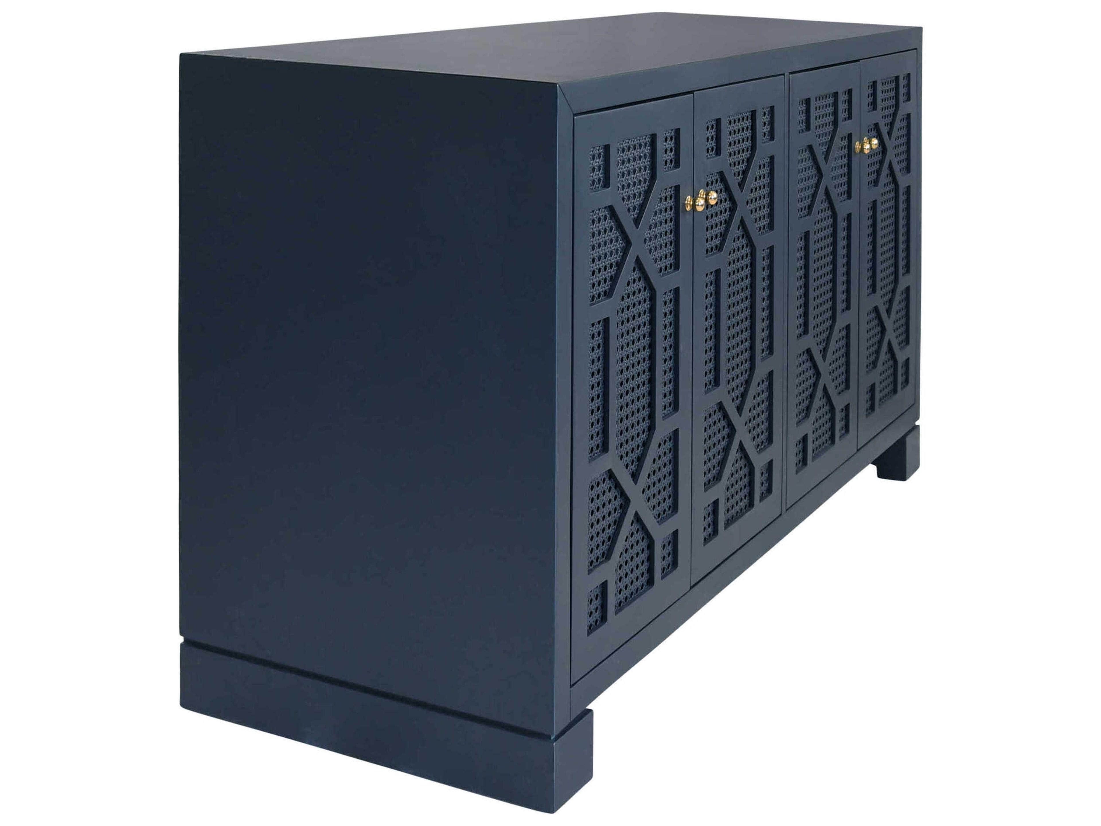 Worlds Away 58" Matte Navy Lacquer Sideboard