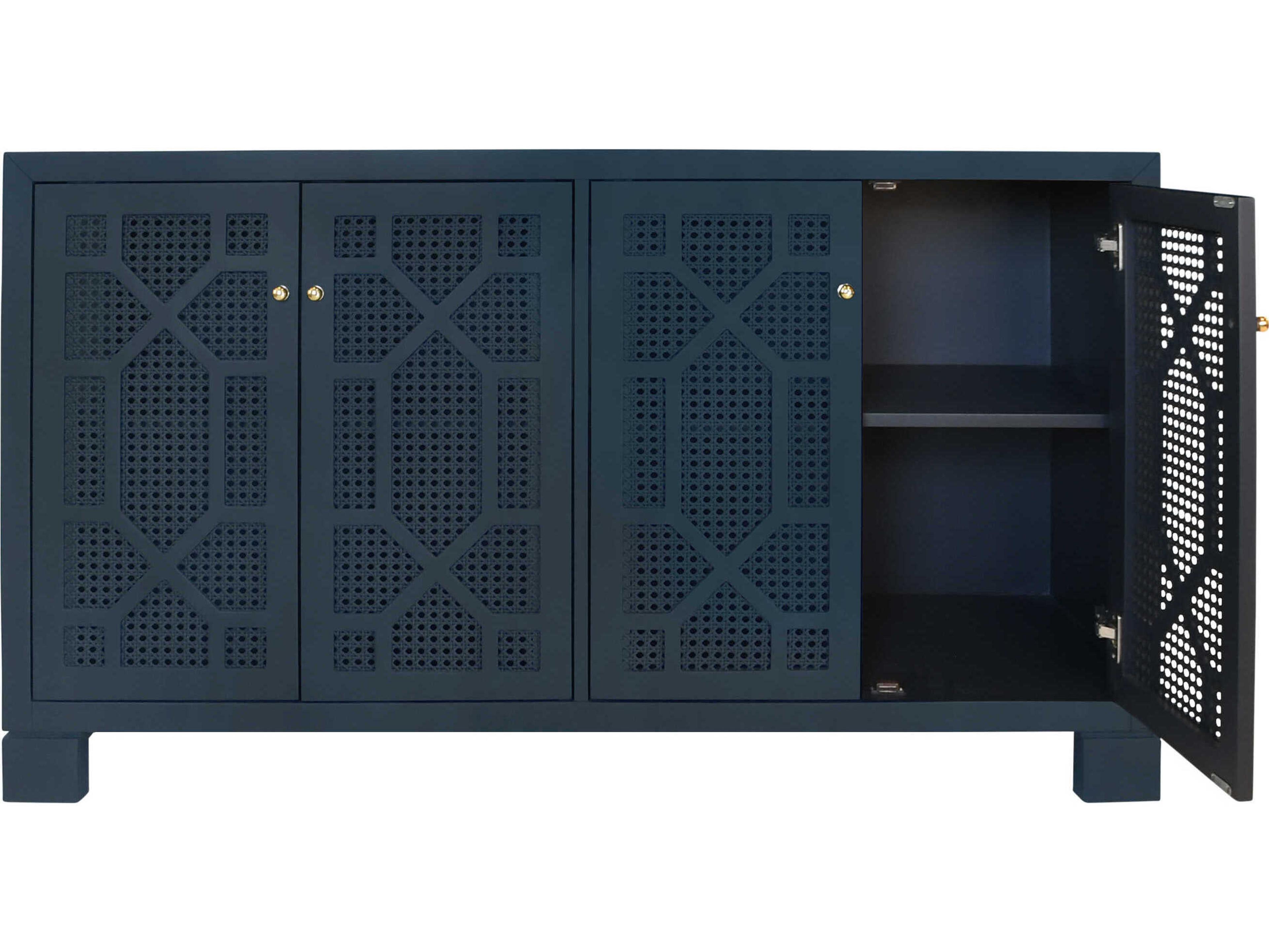 Worlds Away 58" Matte Navy Lacquer Sideboard