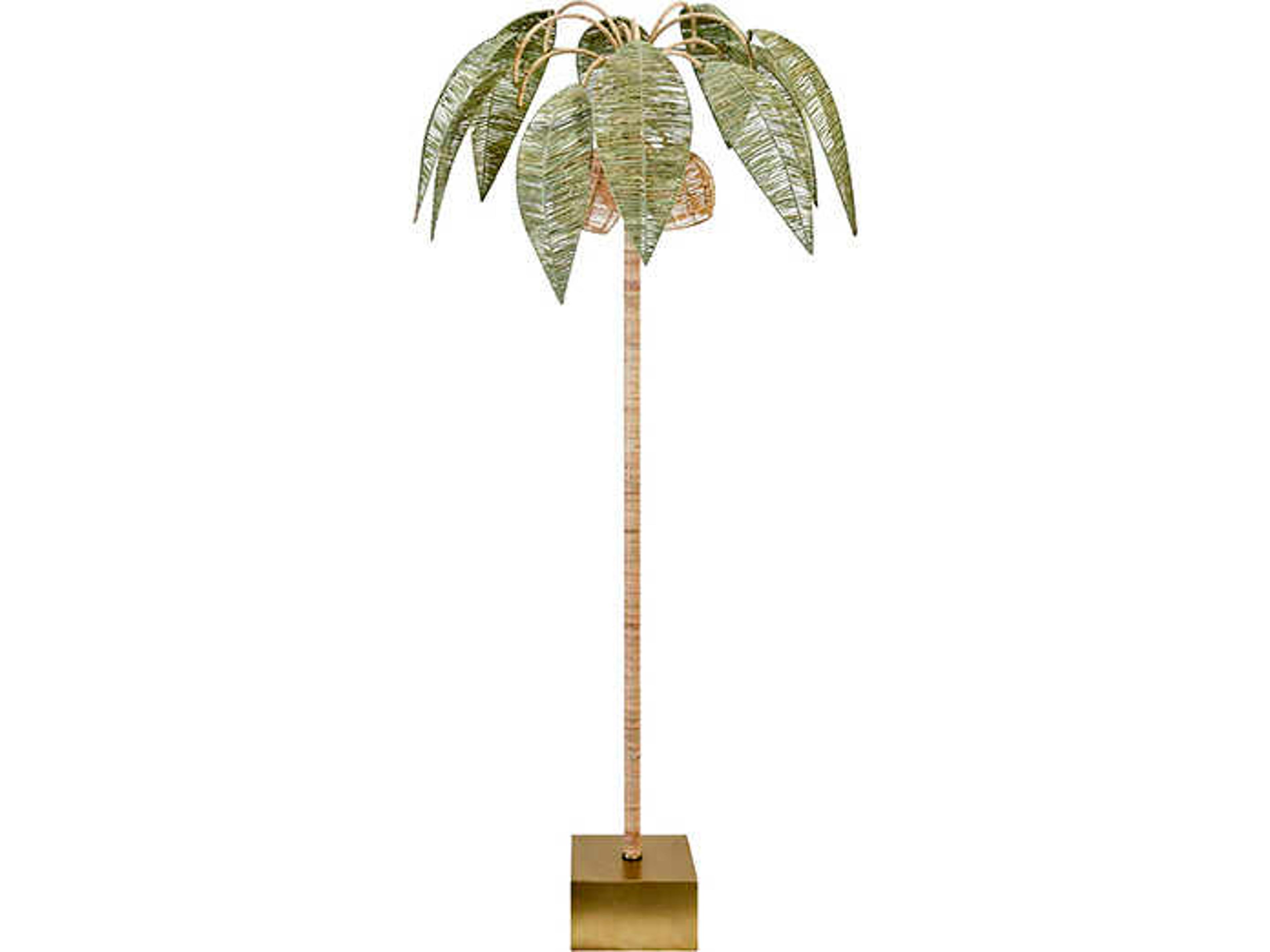 Coco Green Brass Floor Lamp