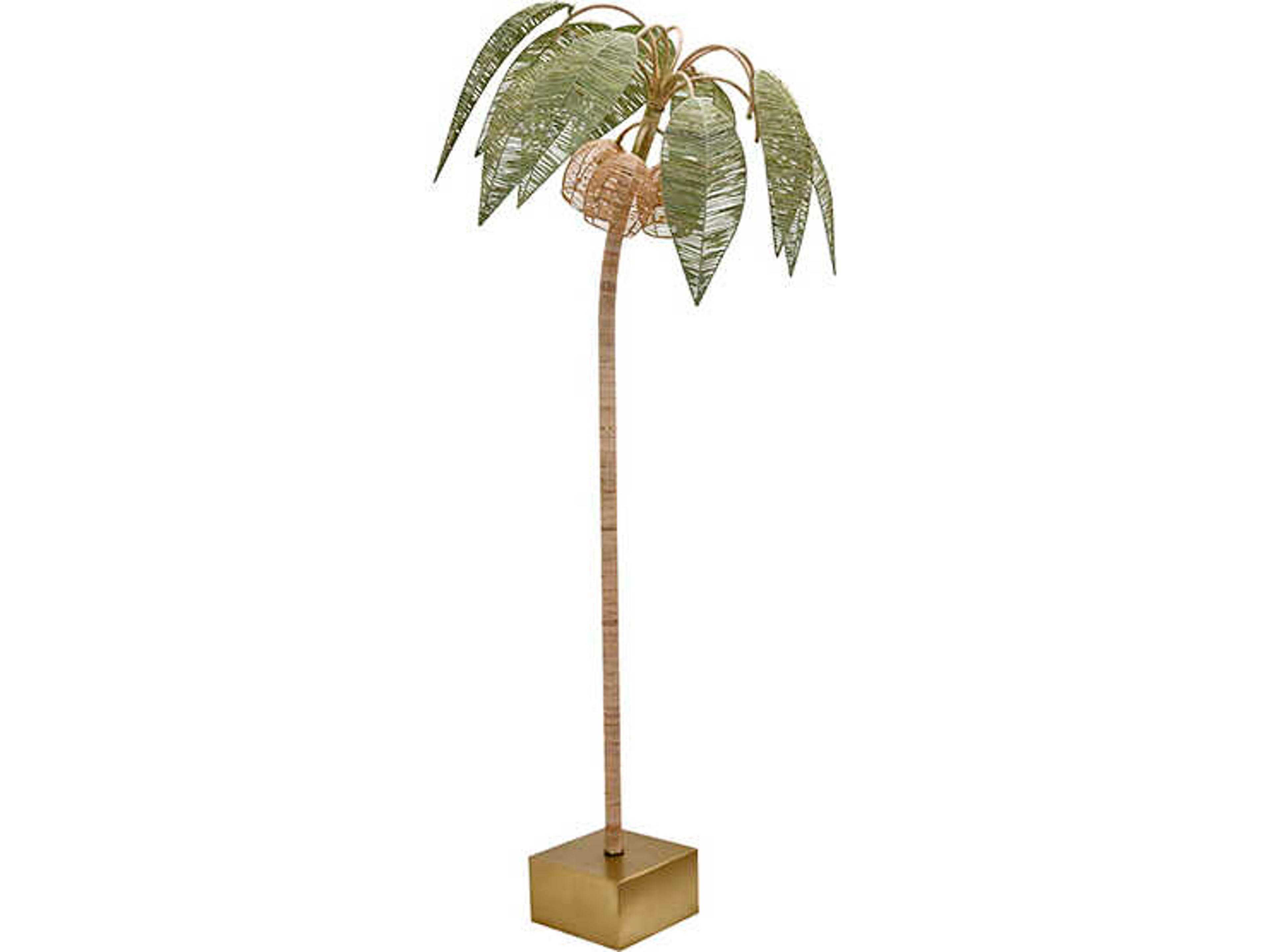 Worlds Away Coco Green Brass Floor Lamp