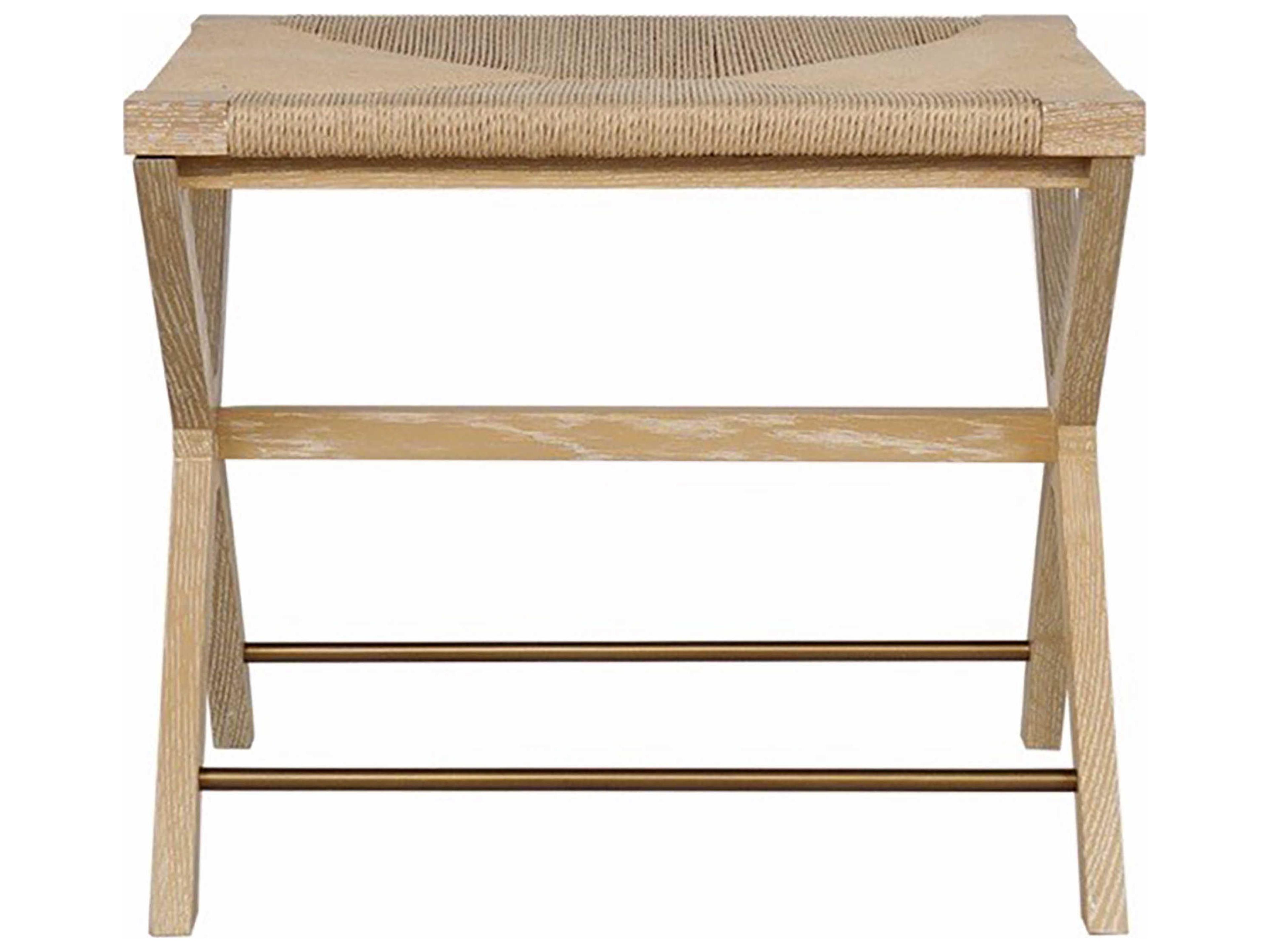 Worlds Away Cerused Oak Brown Accent Stool