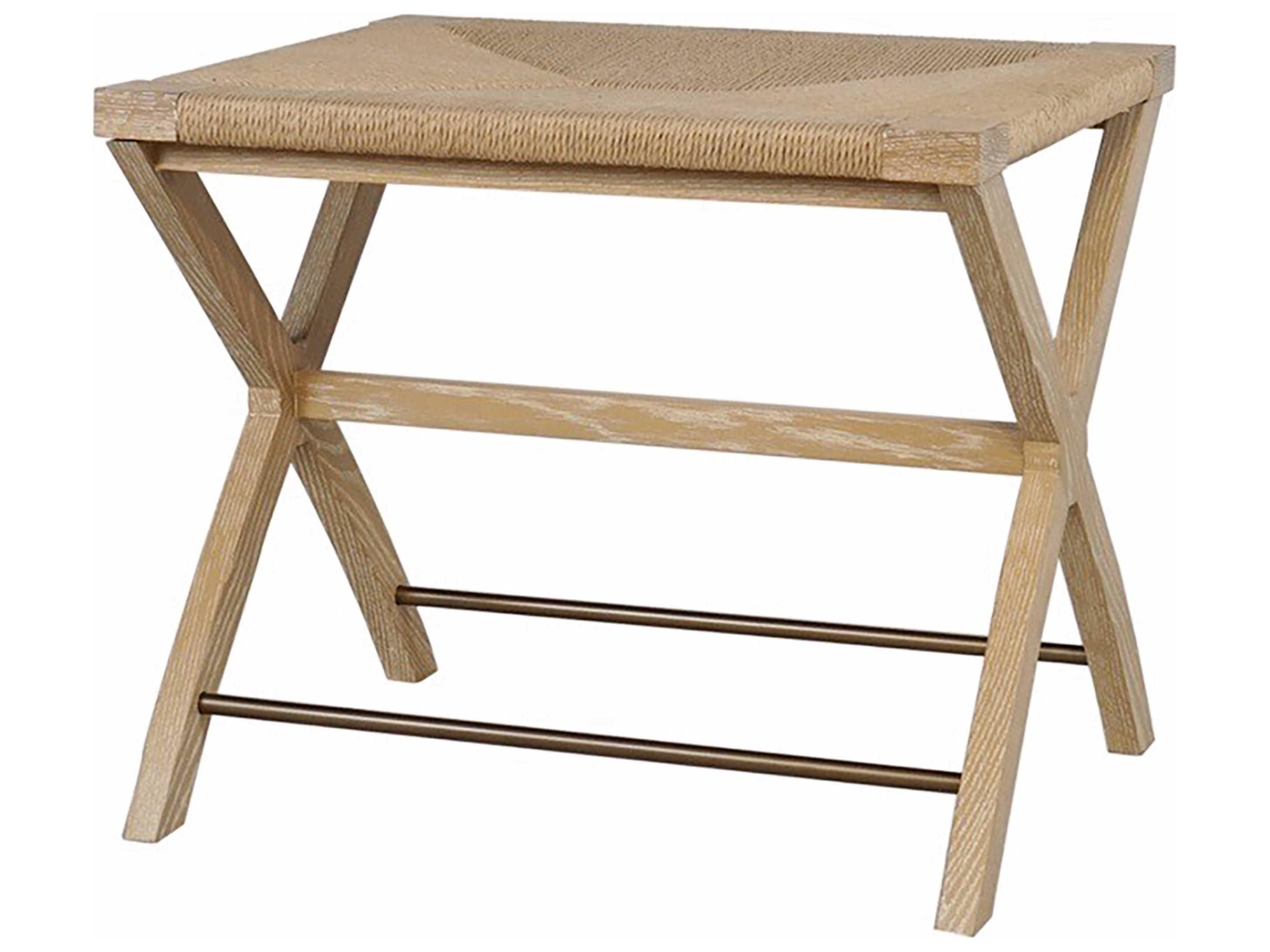 Cerused Oak Brown Accent Stool