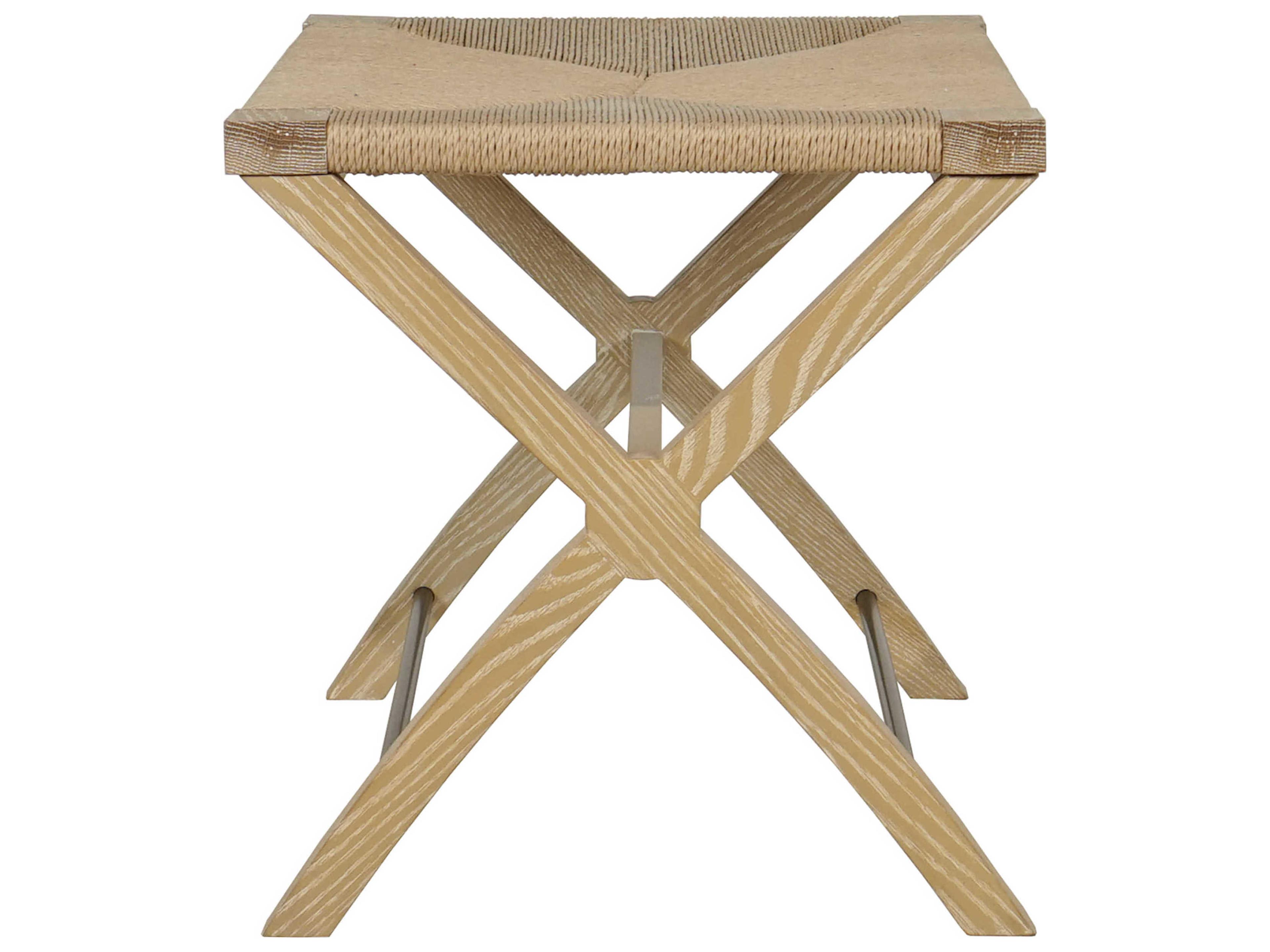 Worlds Away Cerused Oak Brown Accent Stool