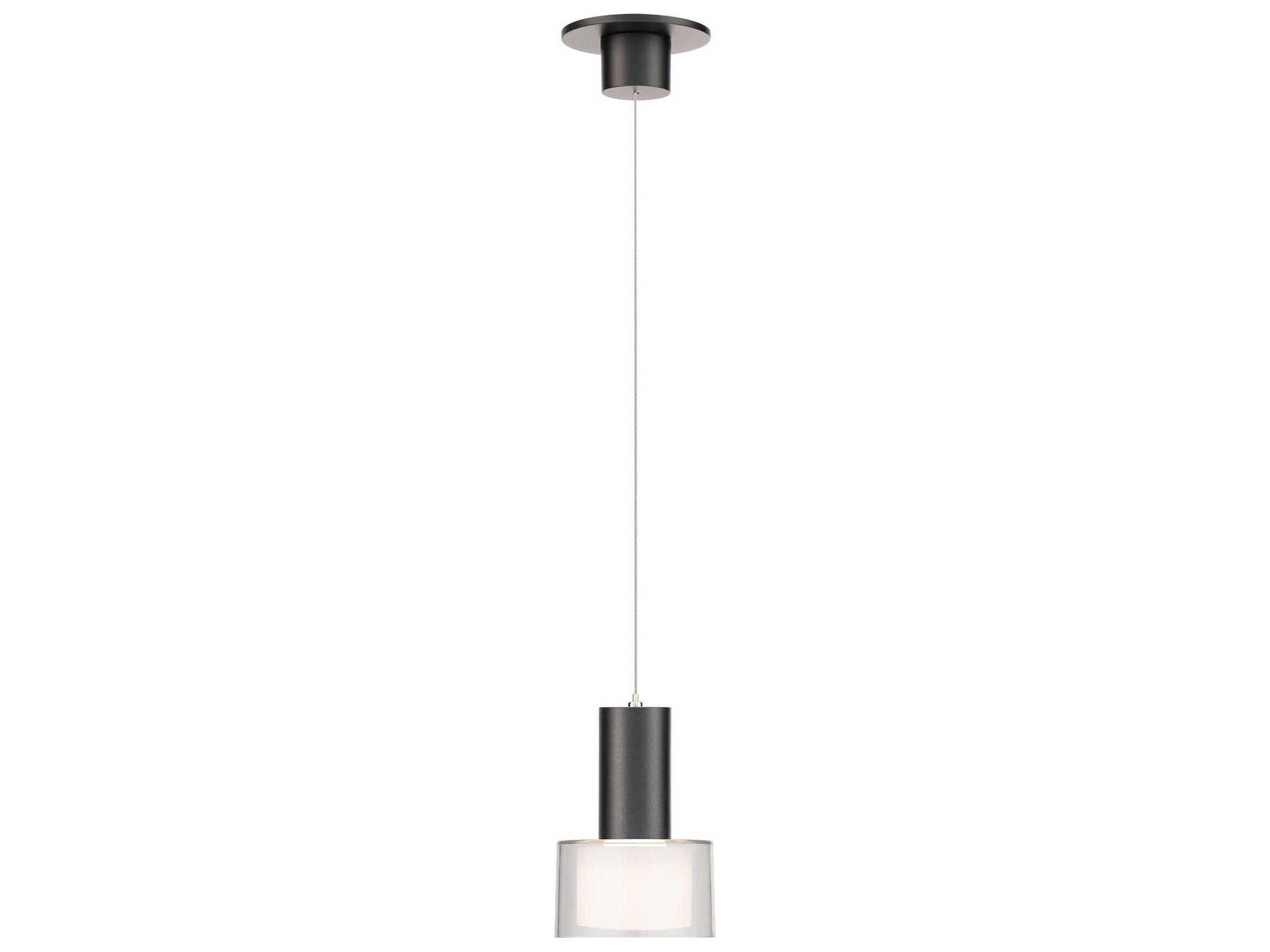 WAC Lighting Twist-N-Lite 1-Light Black Drum Mini Pendant