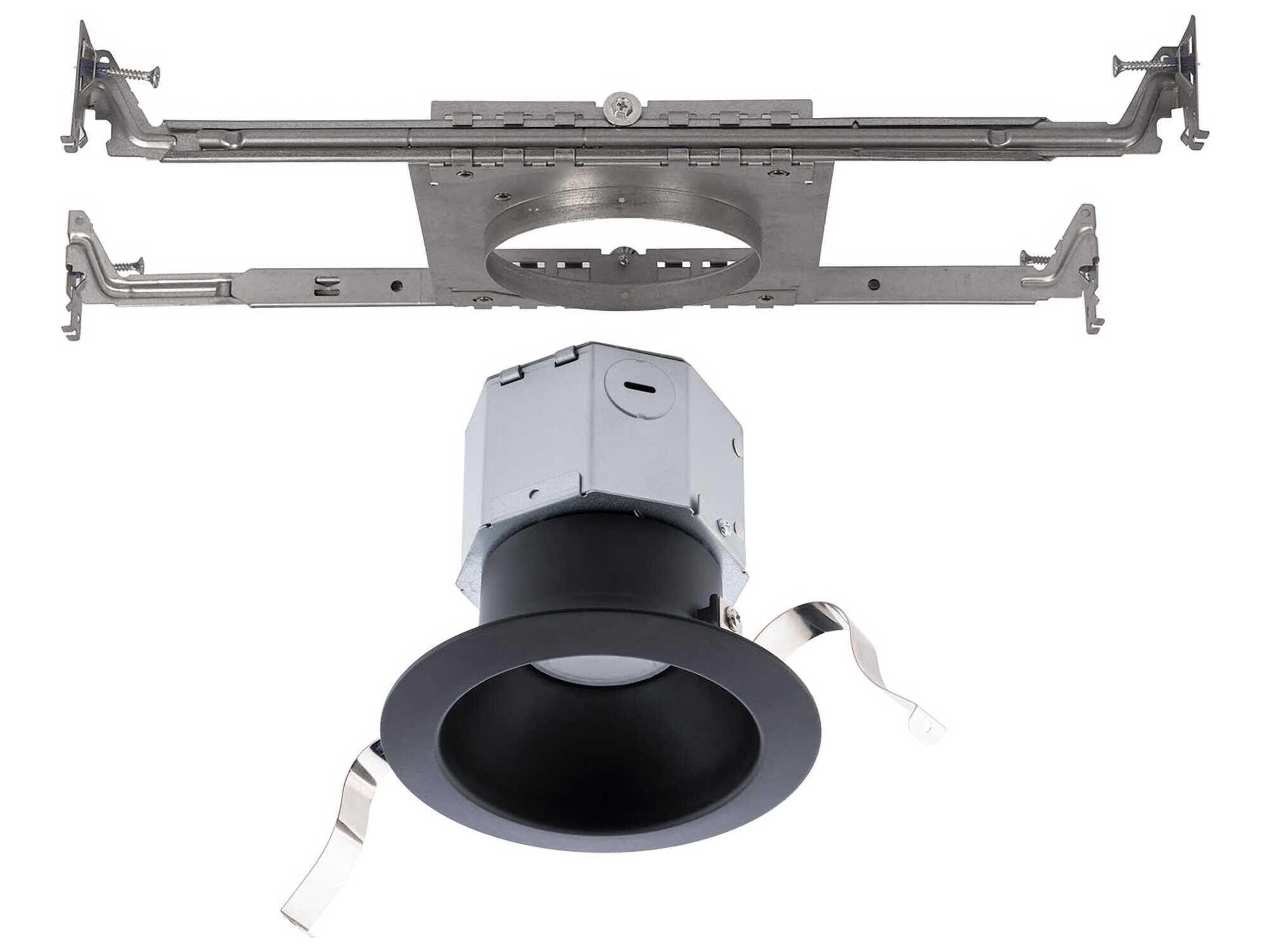 Pop-In 1-Light Black Round Recessed Light