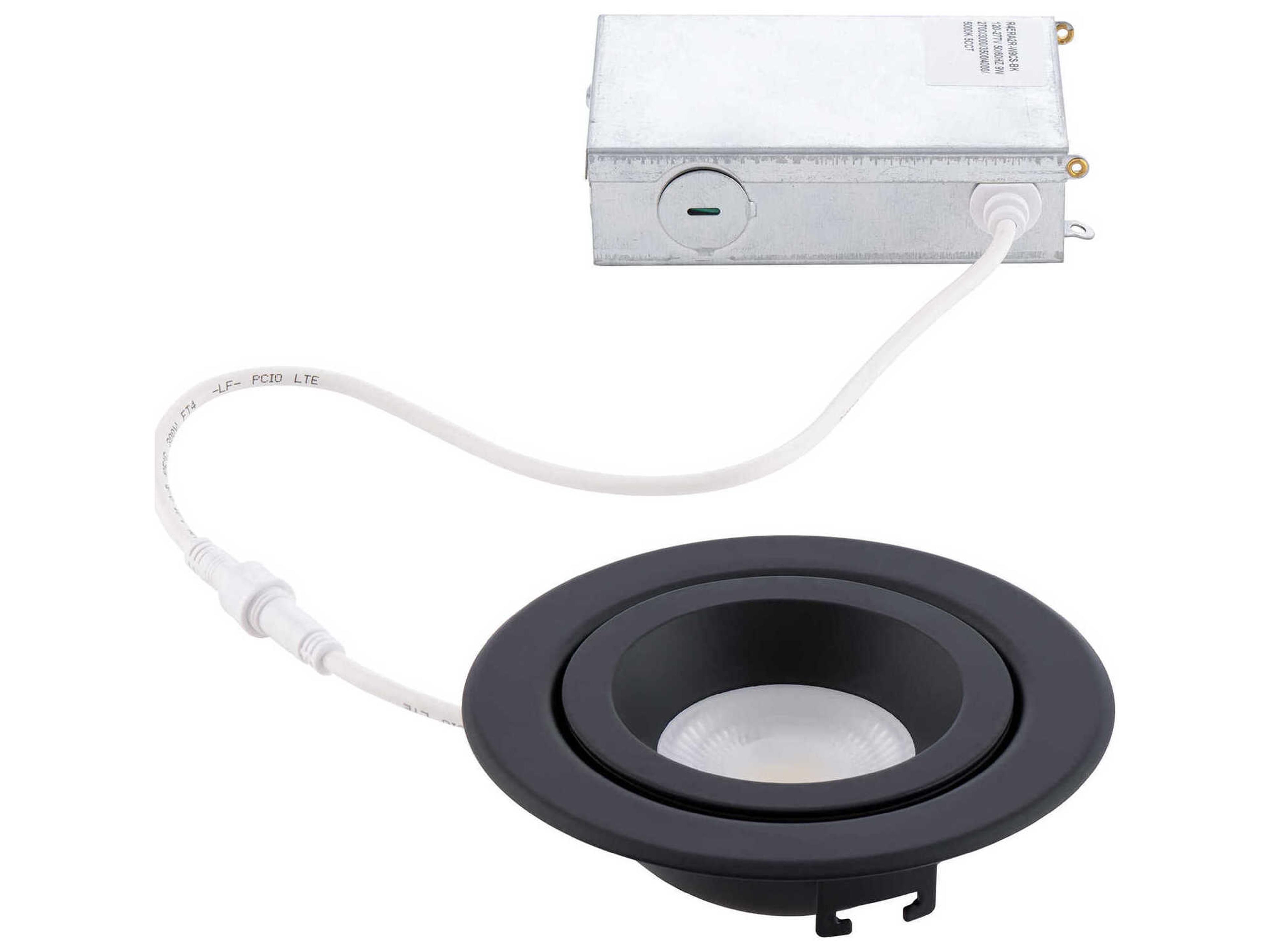 Lotos 4-inch Adjustable LED Recessed Light Color Selectable Black