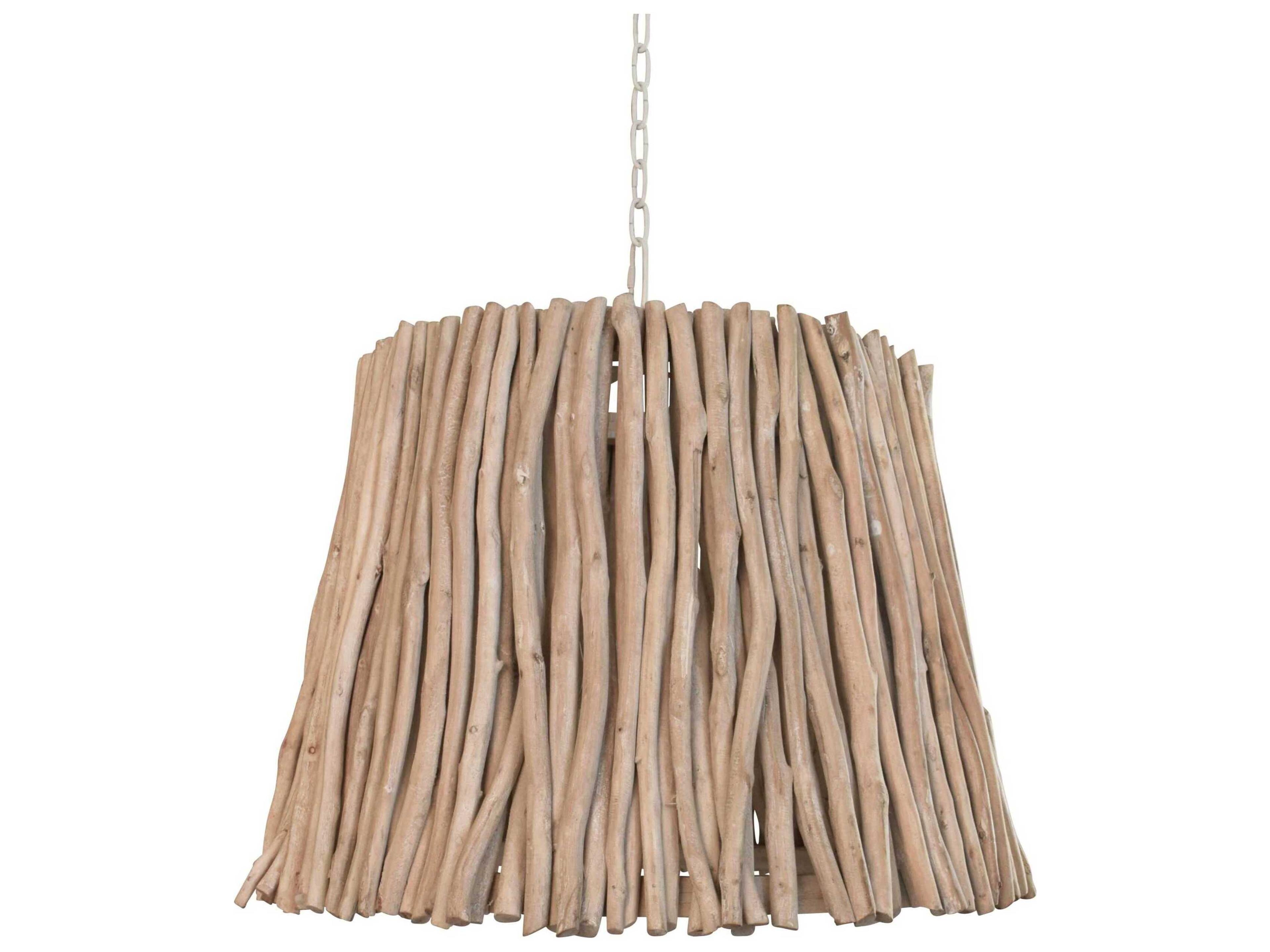 Worlds Away Brown Drum Pendant