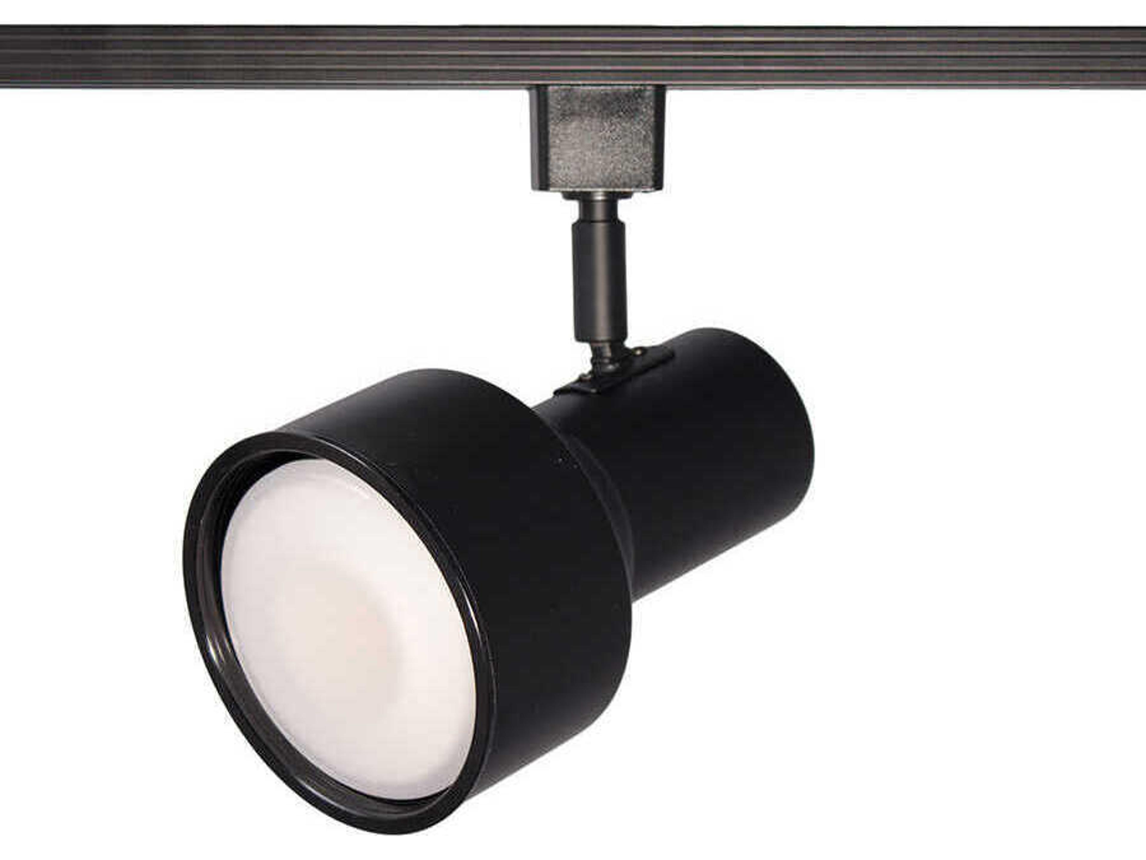 Line Voltage 1-Light Black Round Track Head