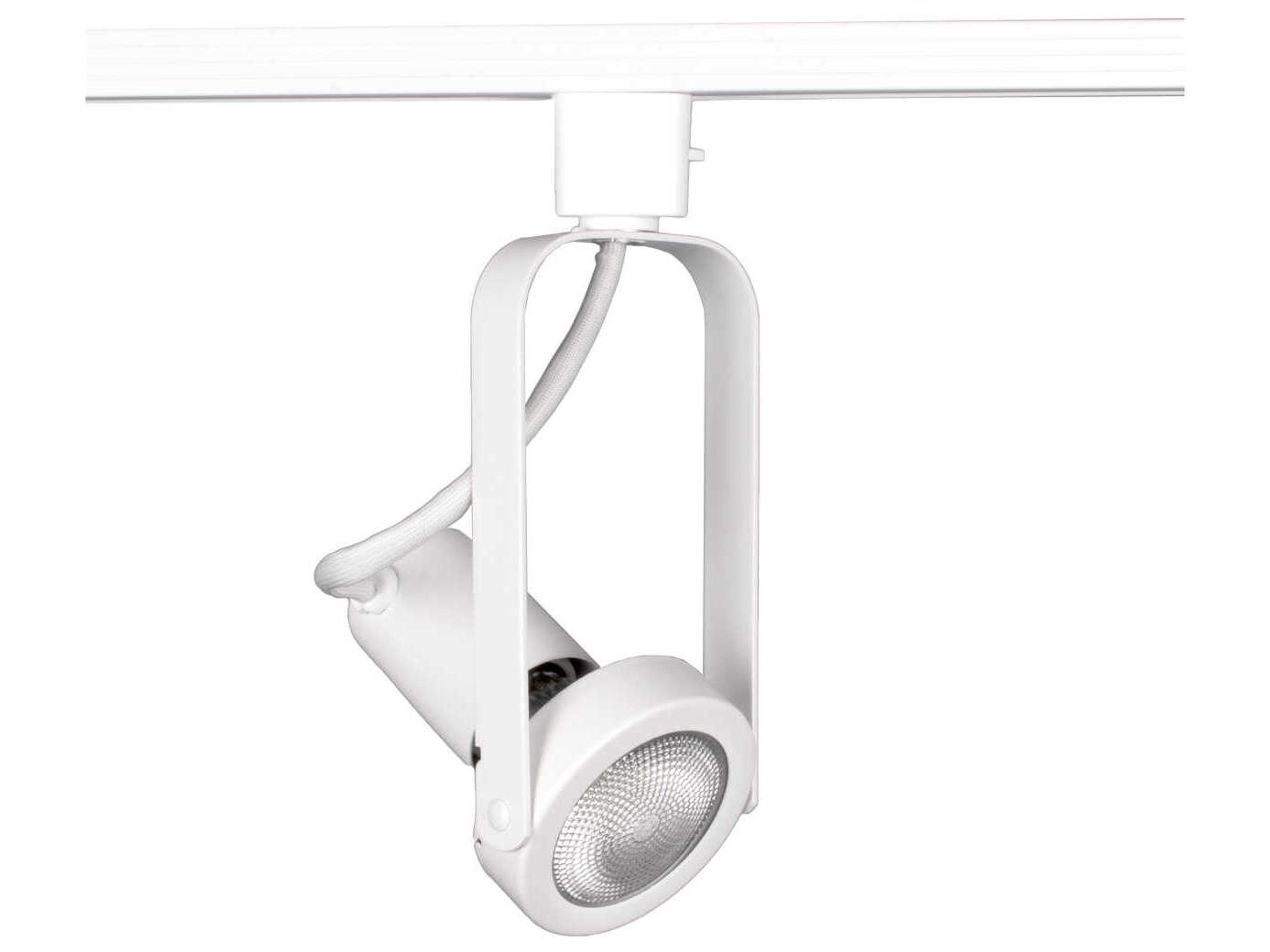 Line Voltage 1-Light White Round Track Head