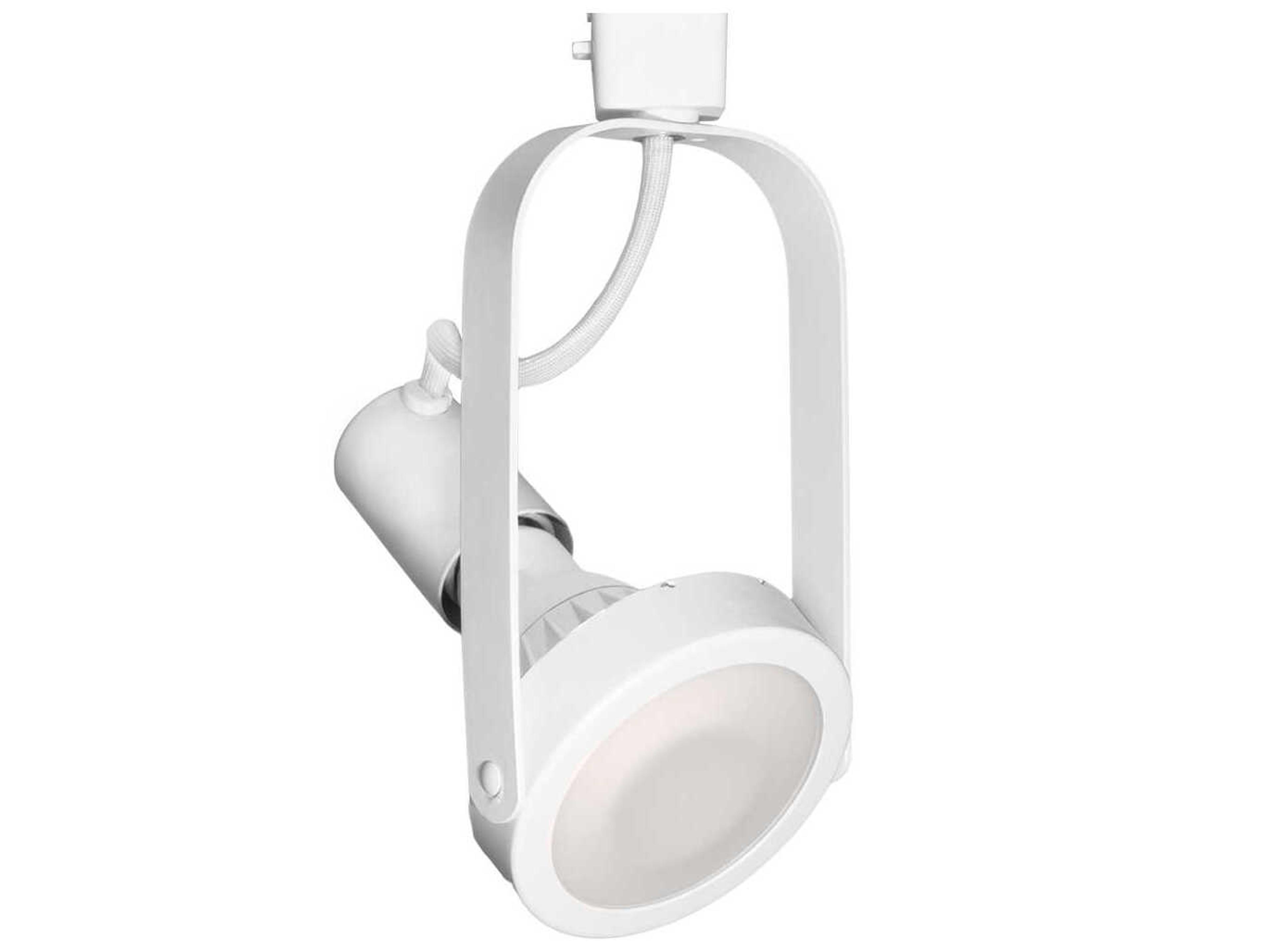 Line Voltage 1-Light White Round Track Head