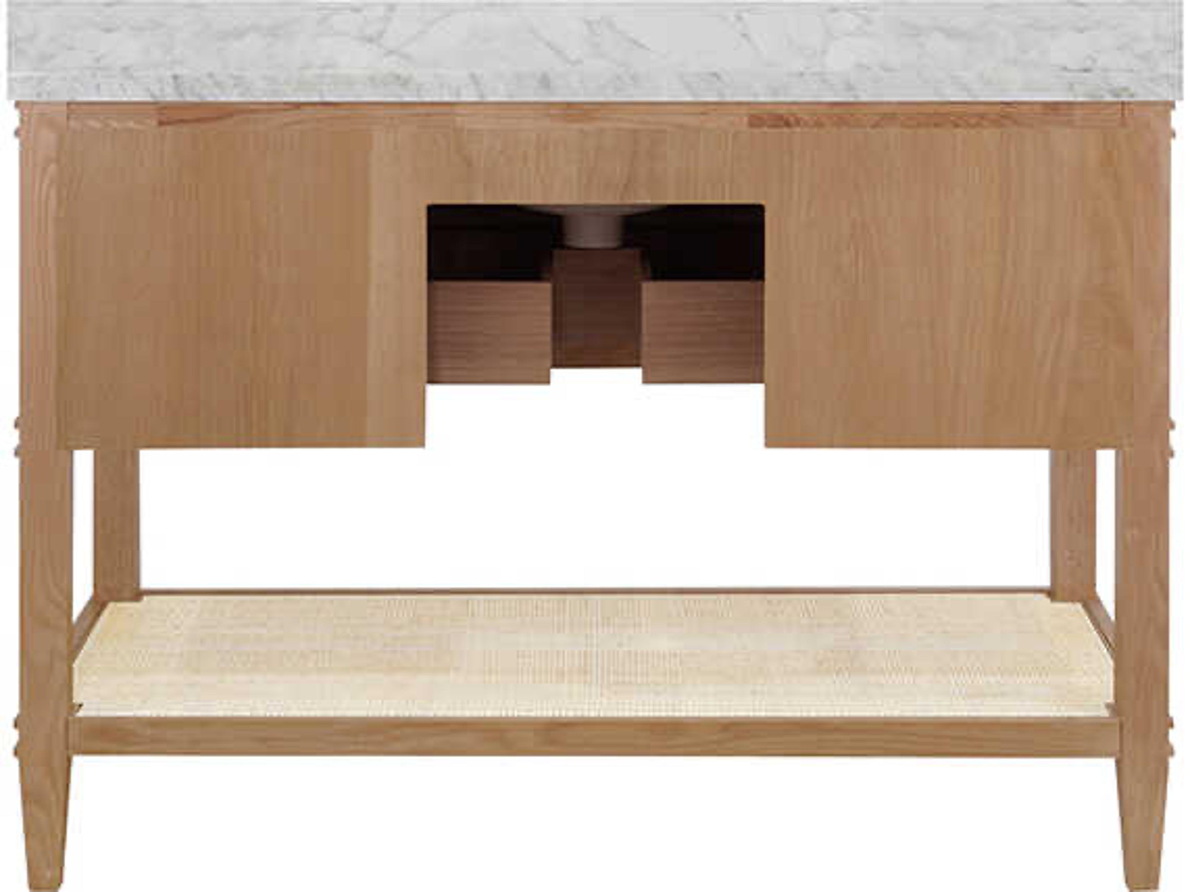 Worlds Away Cutler Brown Vanity with White Marble Top Porcelain Sink