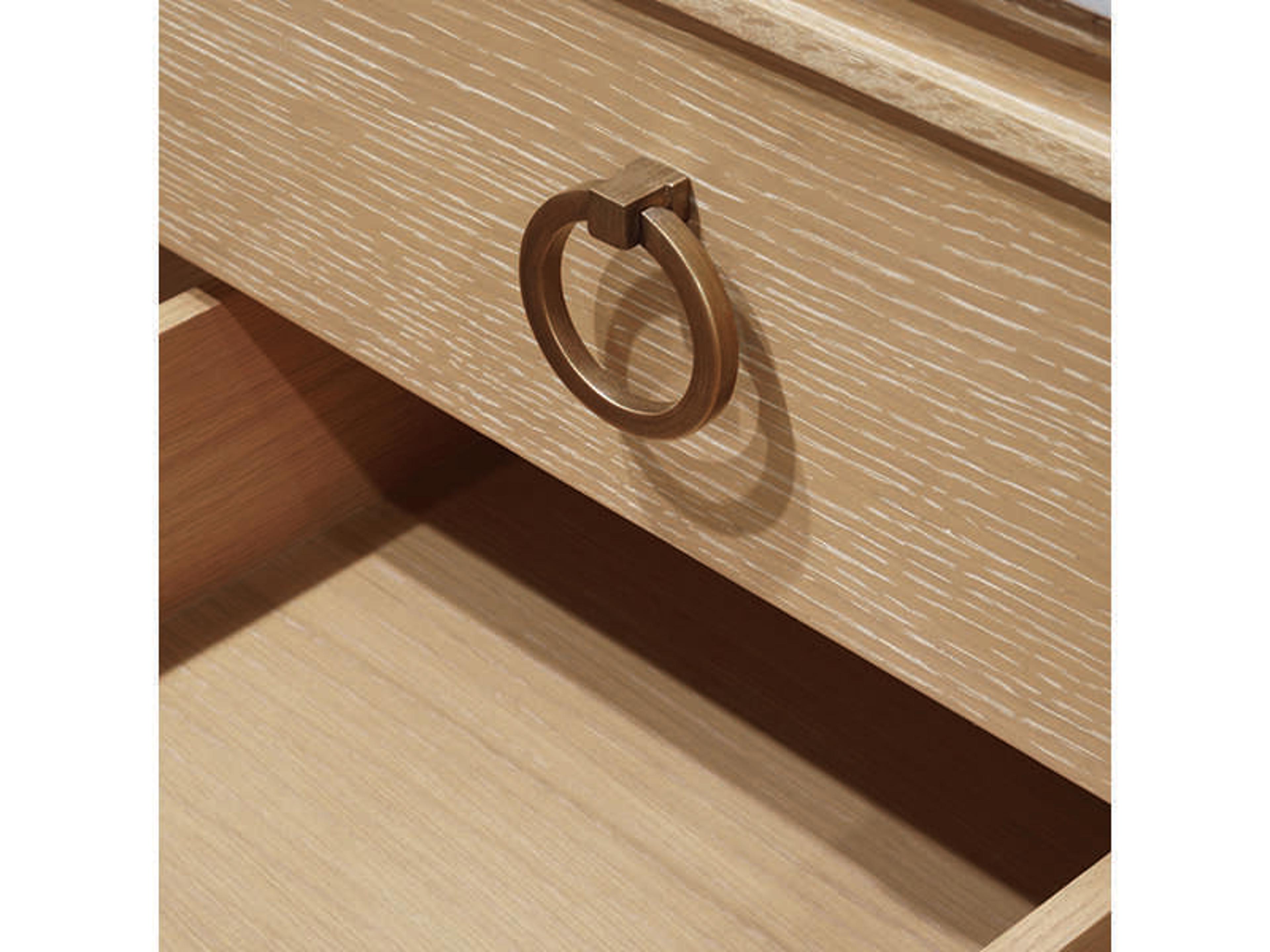 Worlds Away Cutler Brown Vanity with White Marble Top Porcelain Sink