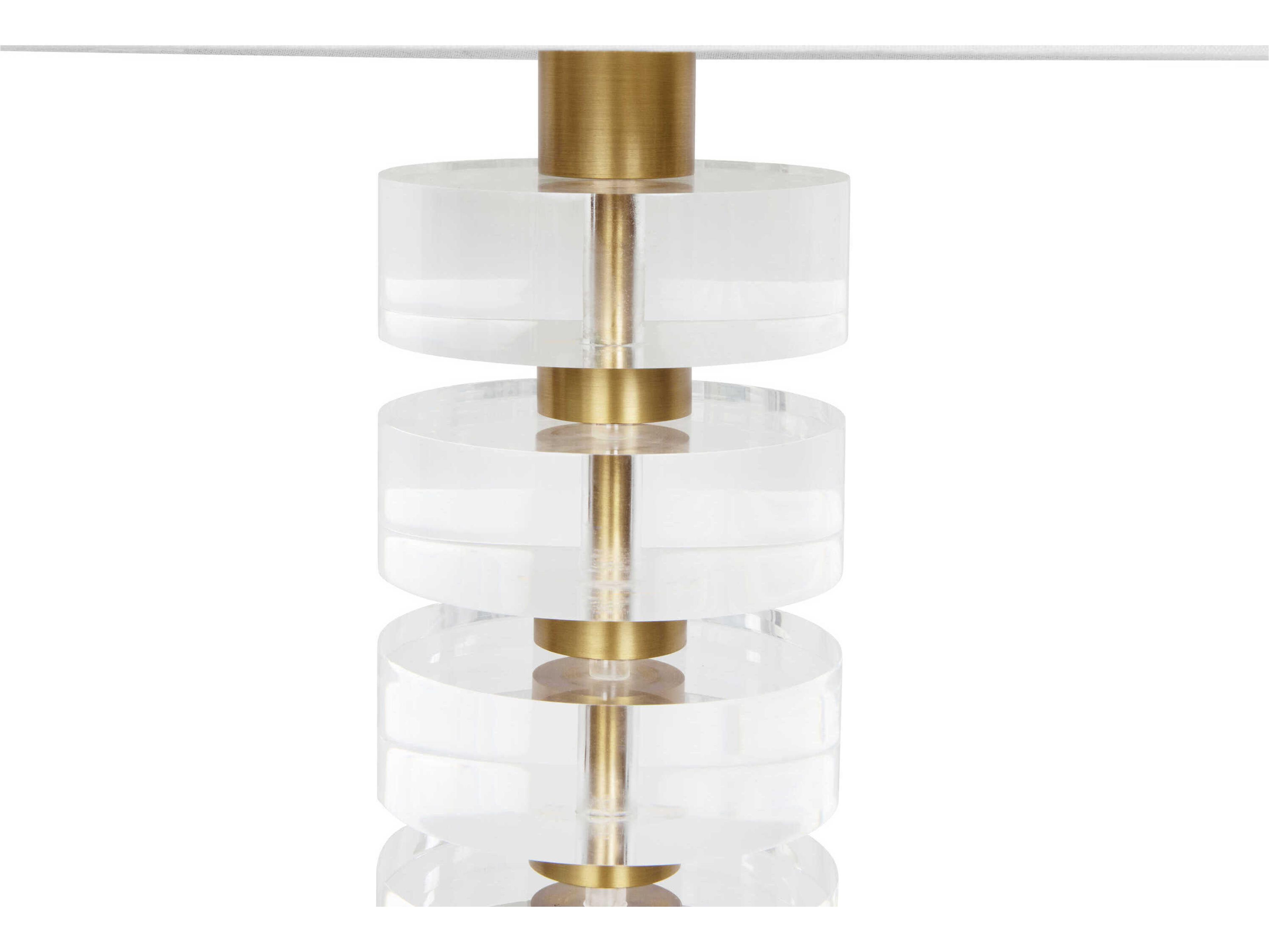Worlds Away Acrylic Brushed Brass Clear Buffet Lamp