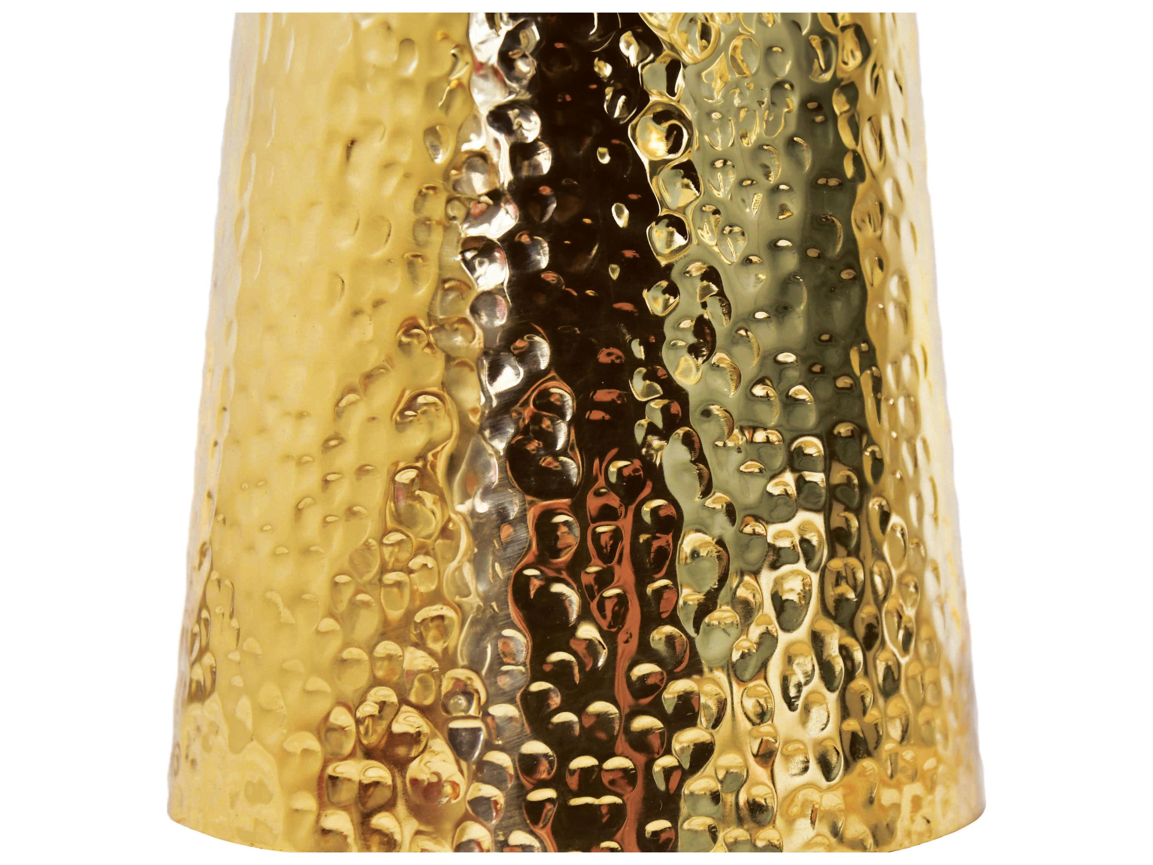 Worlds Away Round Marble Brass White End Table