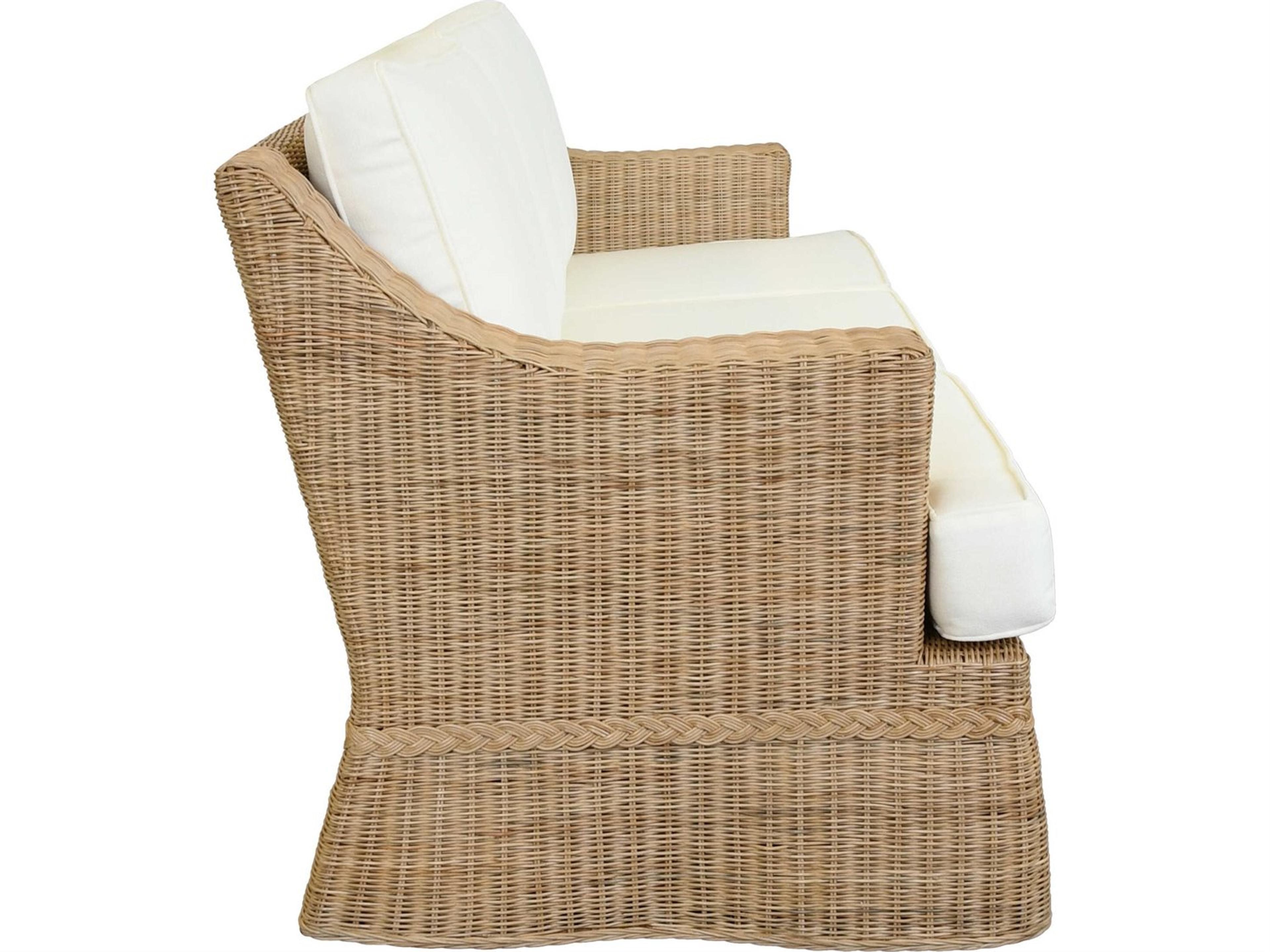 Worlds Away Lawson Natural Rattan Sofa