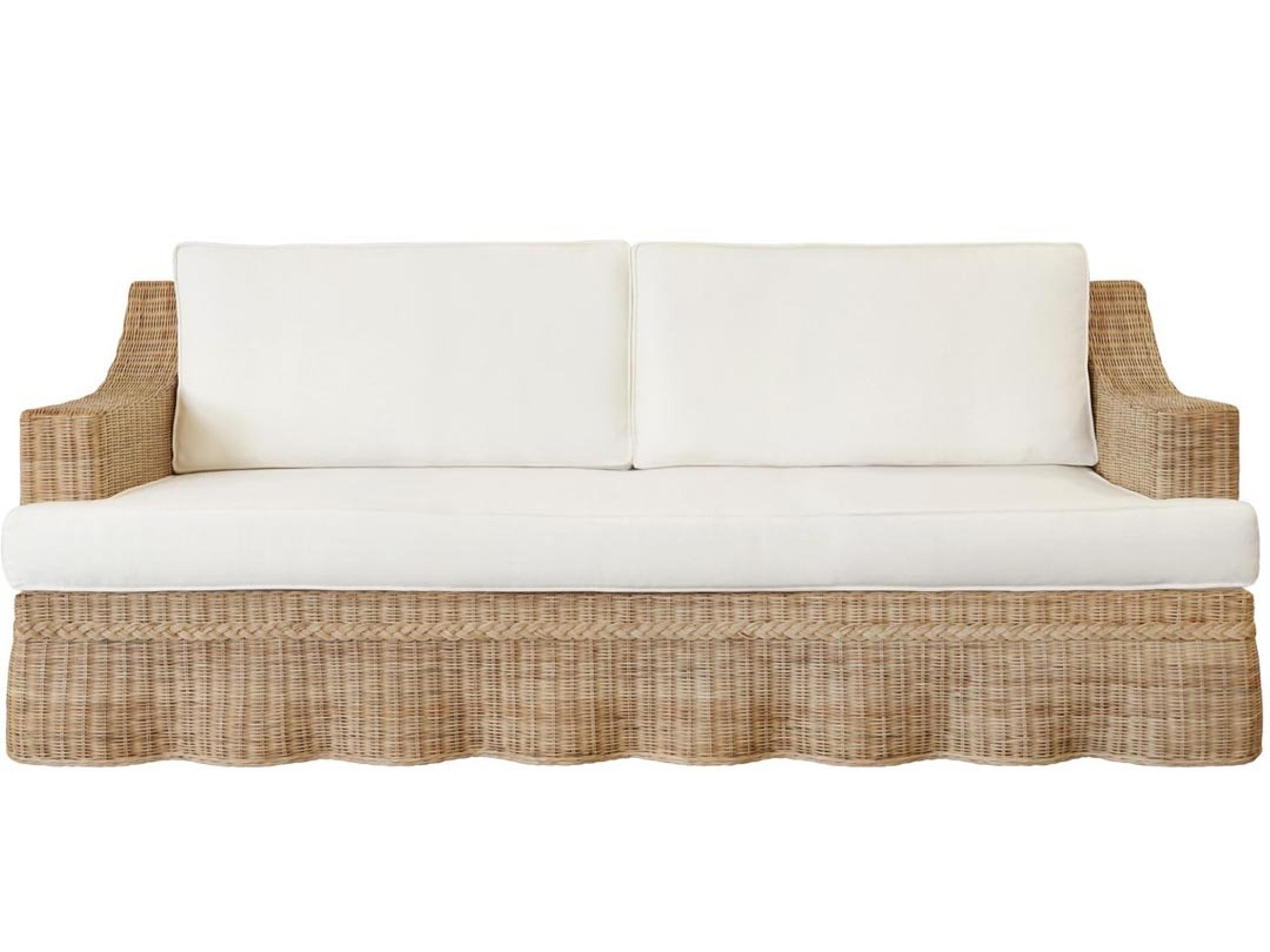 Worlds Away Lawson Natural Rattan Sofa