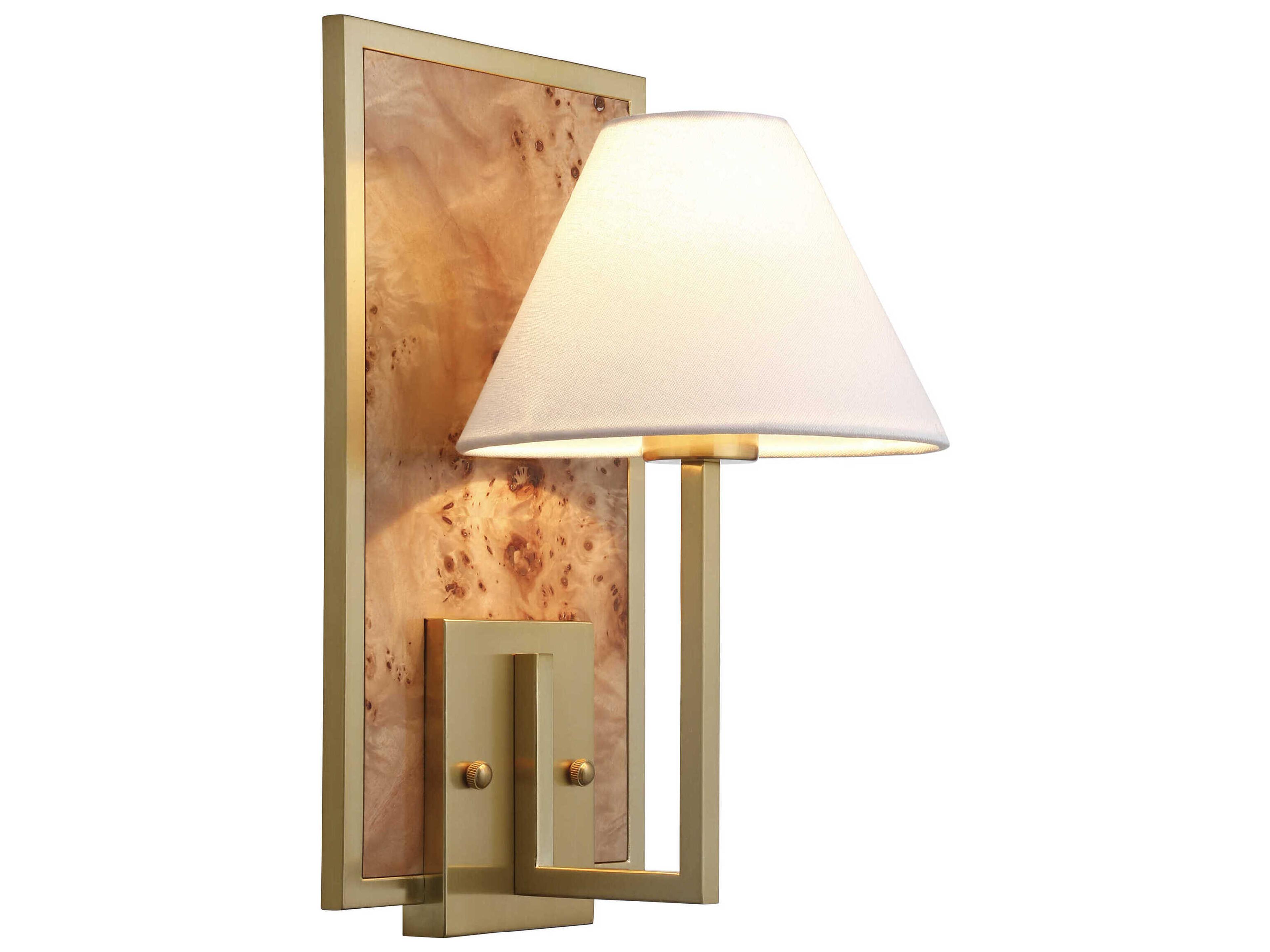 Worlds Away 1-Light Brushed Brass White Wall Sconce