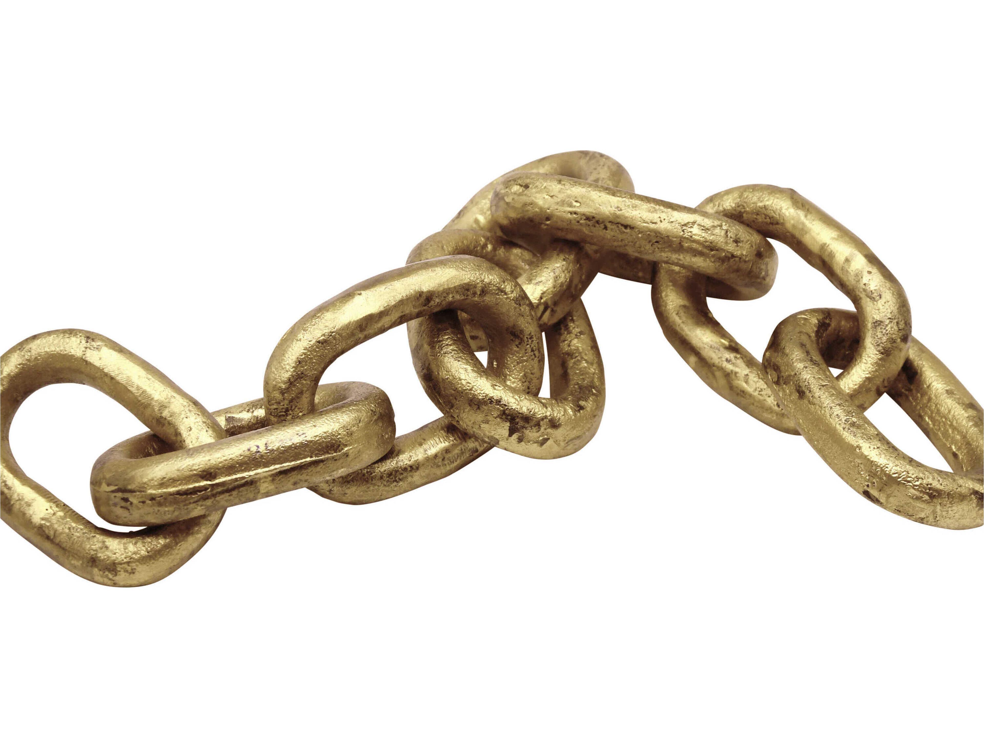 Worlds Away Textured Brass Chain Link Object
